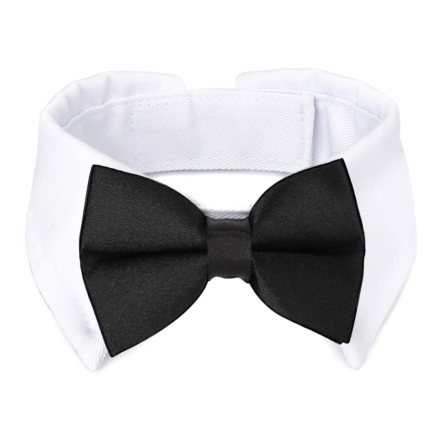 Black Bow Tie Dog Collar, Segarty Cute Tux Dog Bowtie With Handcrafted Adjustable White Collar Formal Pet Cats Puppies Necktie For Small Boy Dog Wedding Birthday Gift