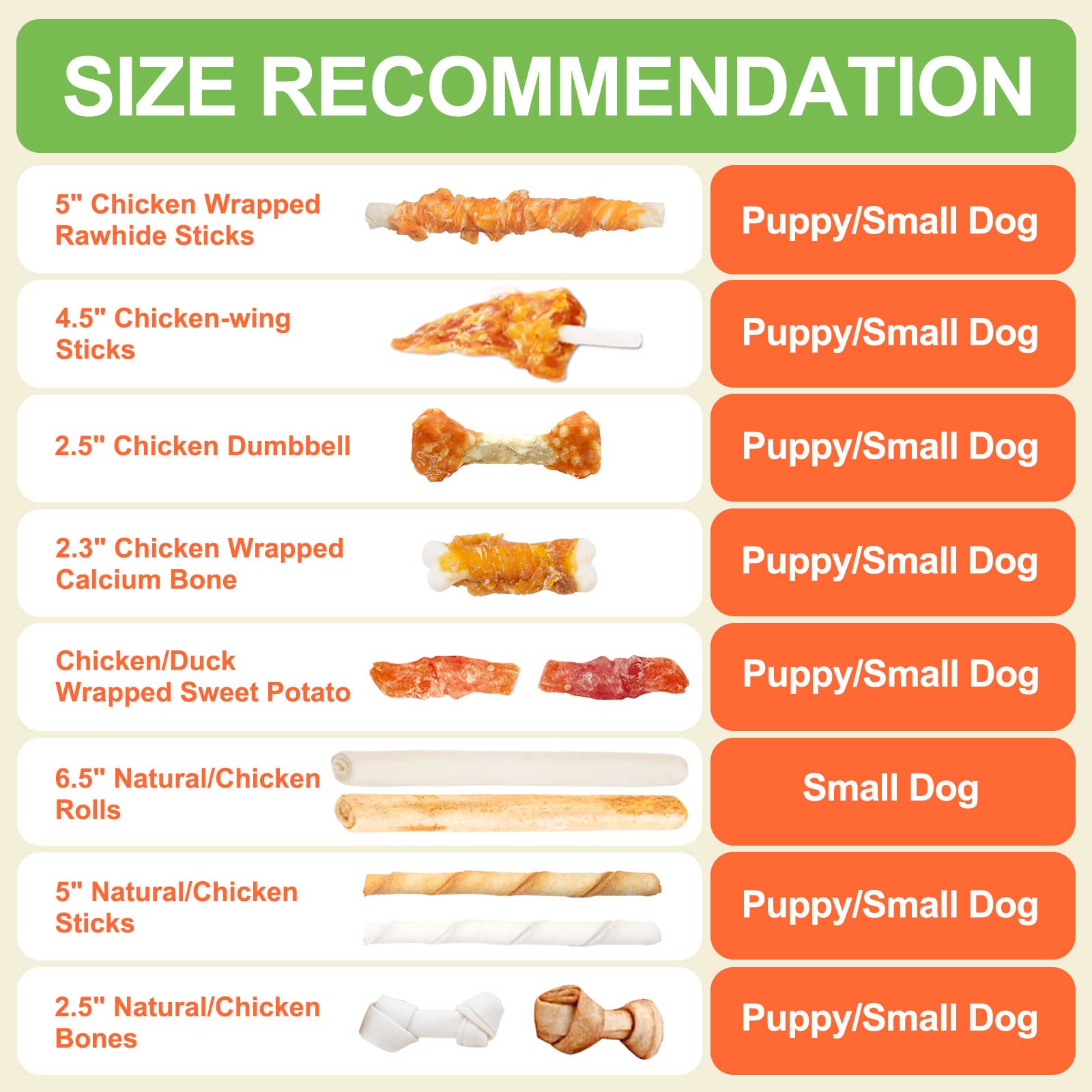 MON2SUN Rawhide Knot Bones - Small Natural Chew Bones, 2.5 Inch, 100 Count for Puppies and Small Dogs
