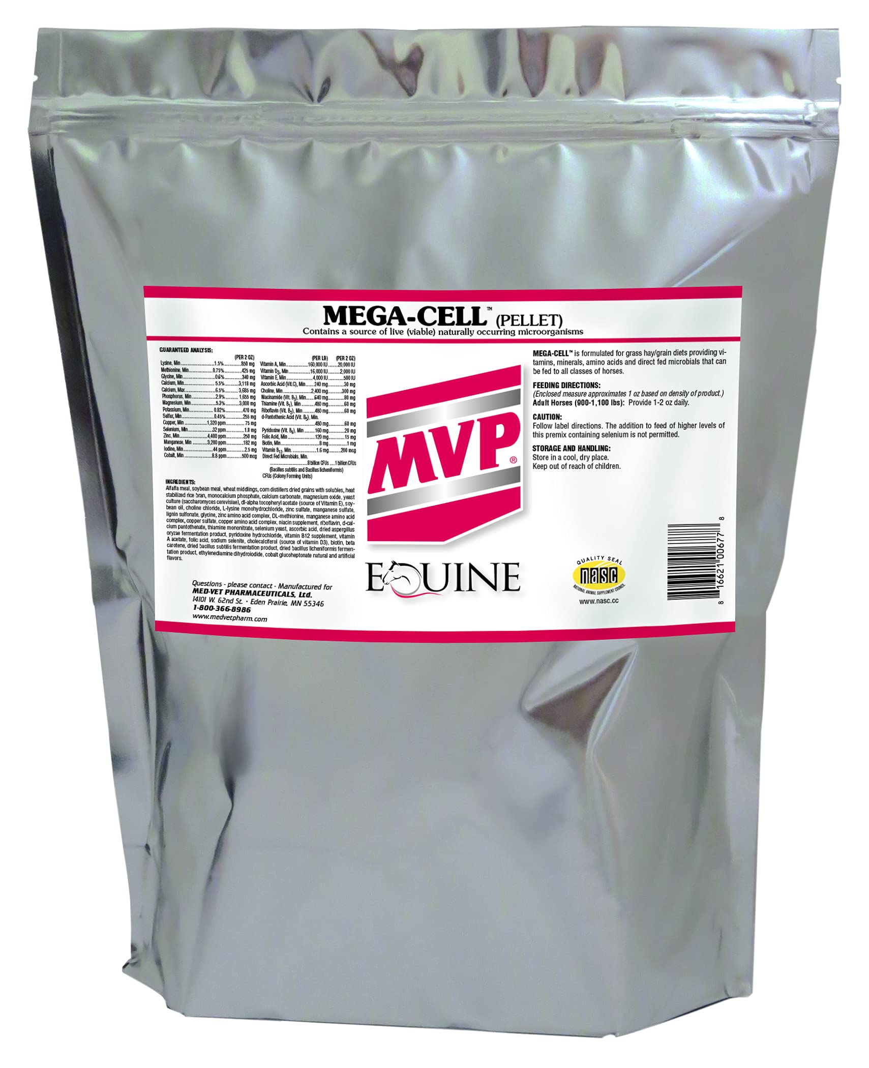 MVP Mega-Cell (10lb) Balanced Vitamin & Mineral Support Pellet for Horses