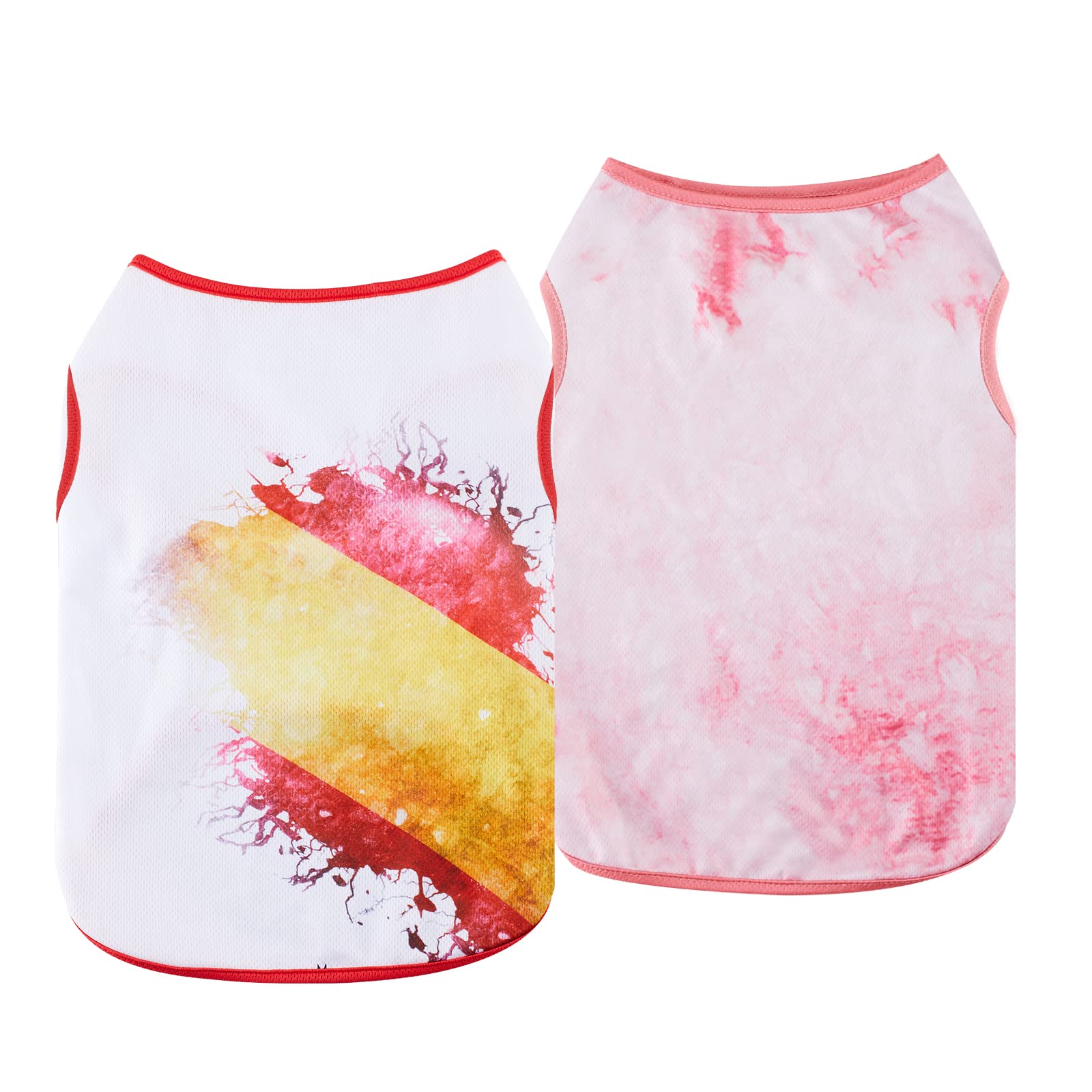 Dog Shirts For X Small Dogs - Puppy Vest T-Shirt Sleeveless Costumes Soft And Breathable Dog Shirt 2 Pack (X-Small, Pink+White)