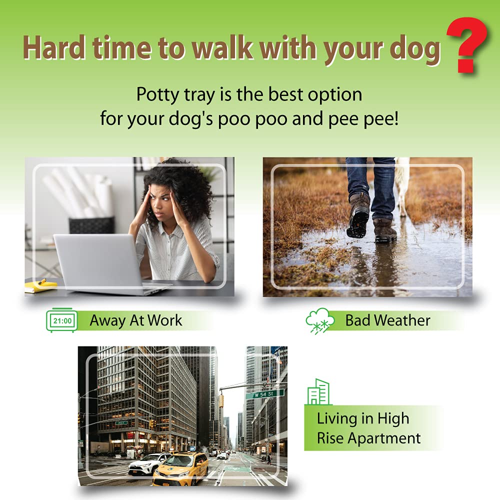 Banu Puppy Pee Pad Holder Indoor Outdoor Dog Potty Toilet Training Tray 20'' X 16'' For Small And Medium Dogs (Ivory)