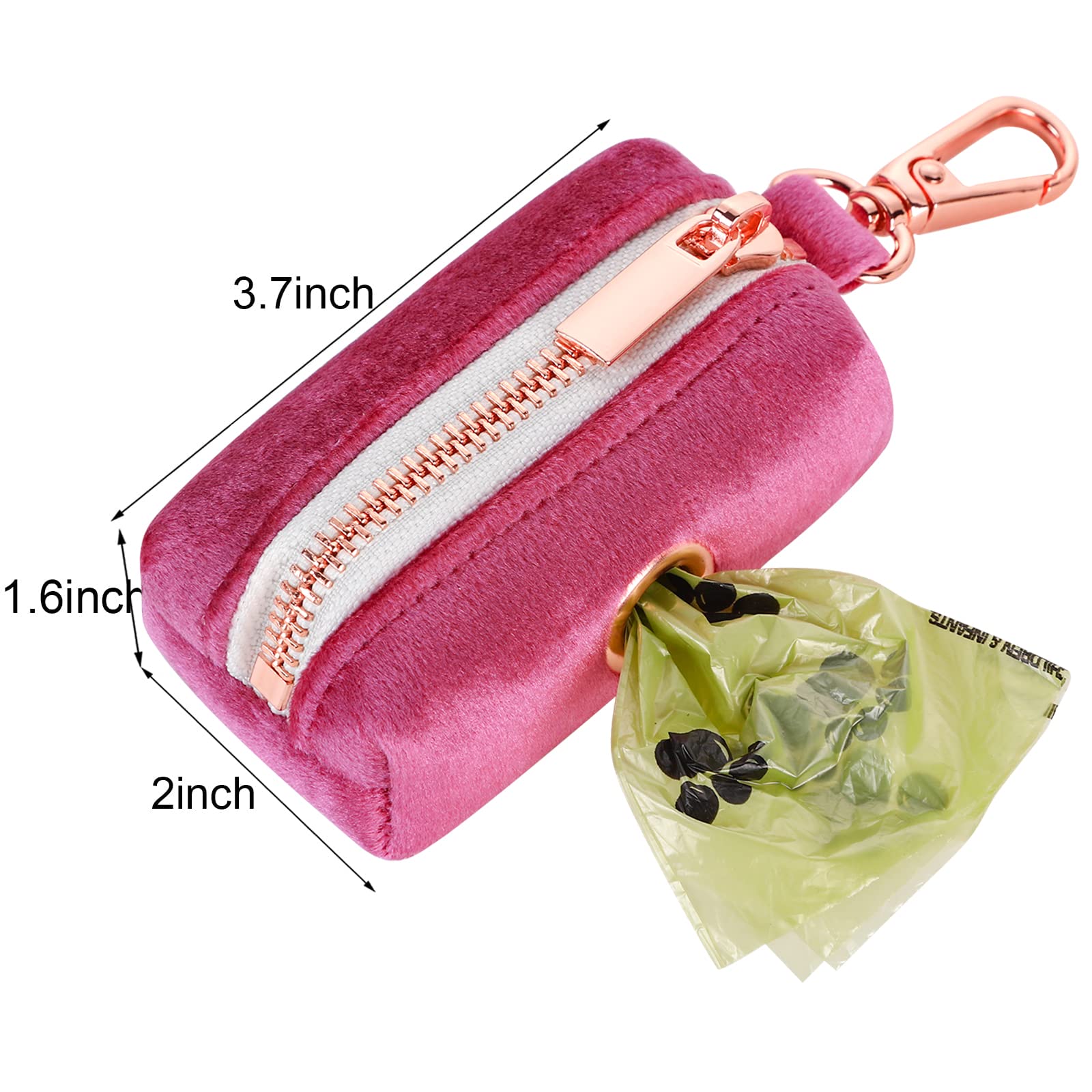 Aring Pet Dog Poop Bag Holder, Velvet Doggy Waste Bag Dispenser Attach To Any Leashes, Portable Washable Pet Waste Pouch Dispens