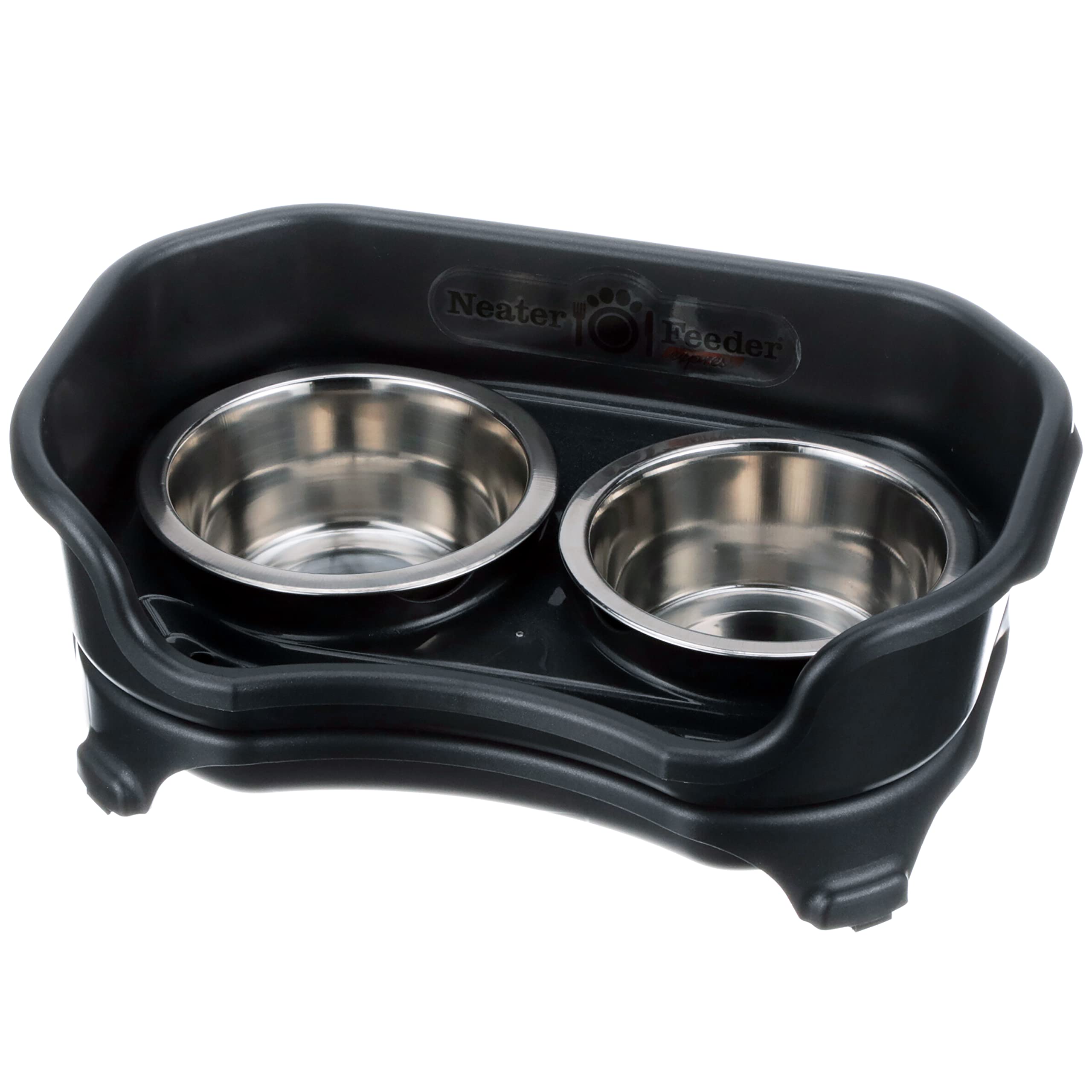 Neater Pets Neater Feeder Express Mess-Proof Elevated Food & Water Bowls For Small Dogs, Black