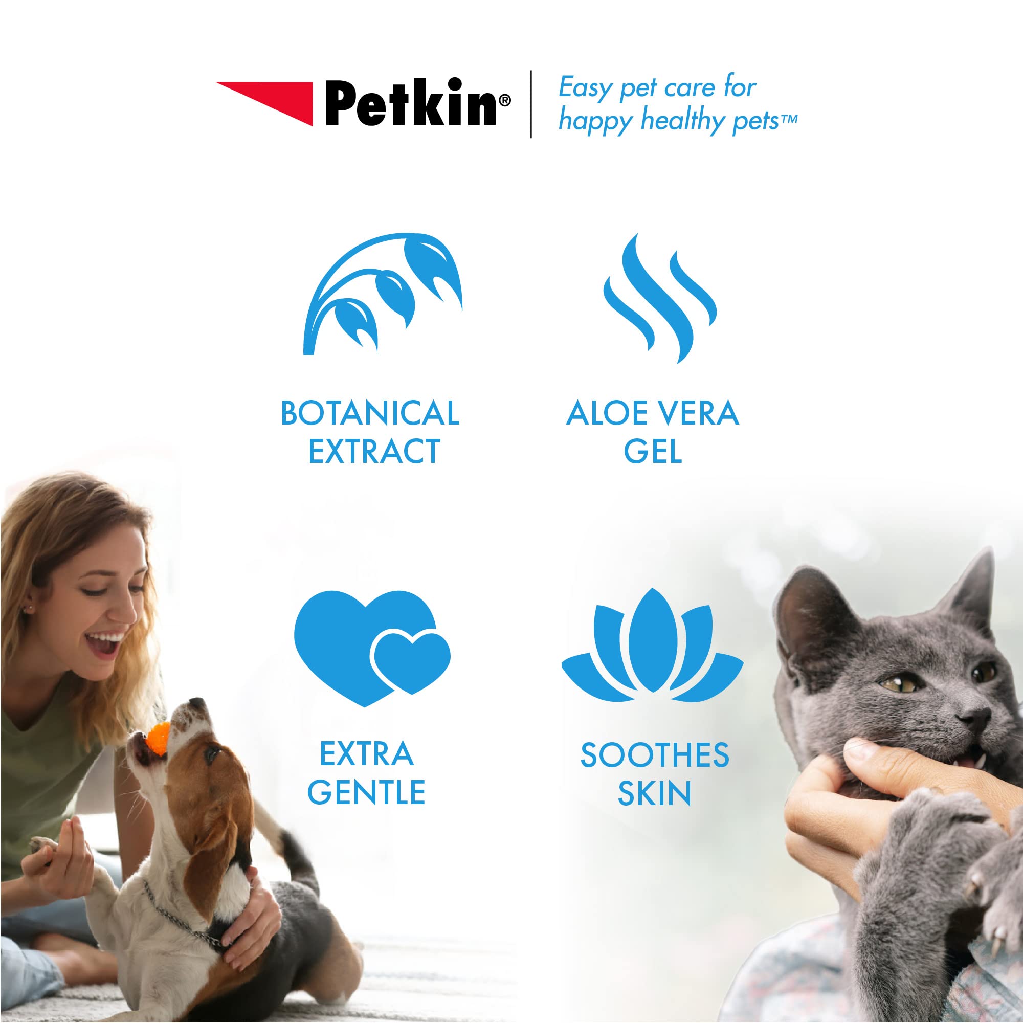 Petkin Jumbo Pet Eye Wipes, 80 Extra Moist Wipes - Gentle Eye Cleansing Wipes Remove Dirt, Discharge, & Tear Stains - Safe, Conv