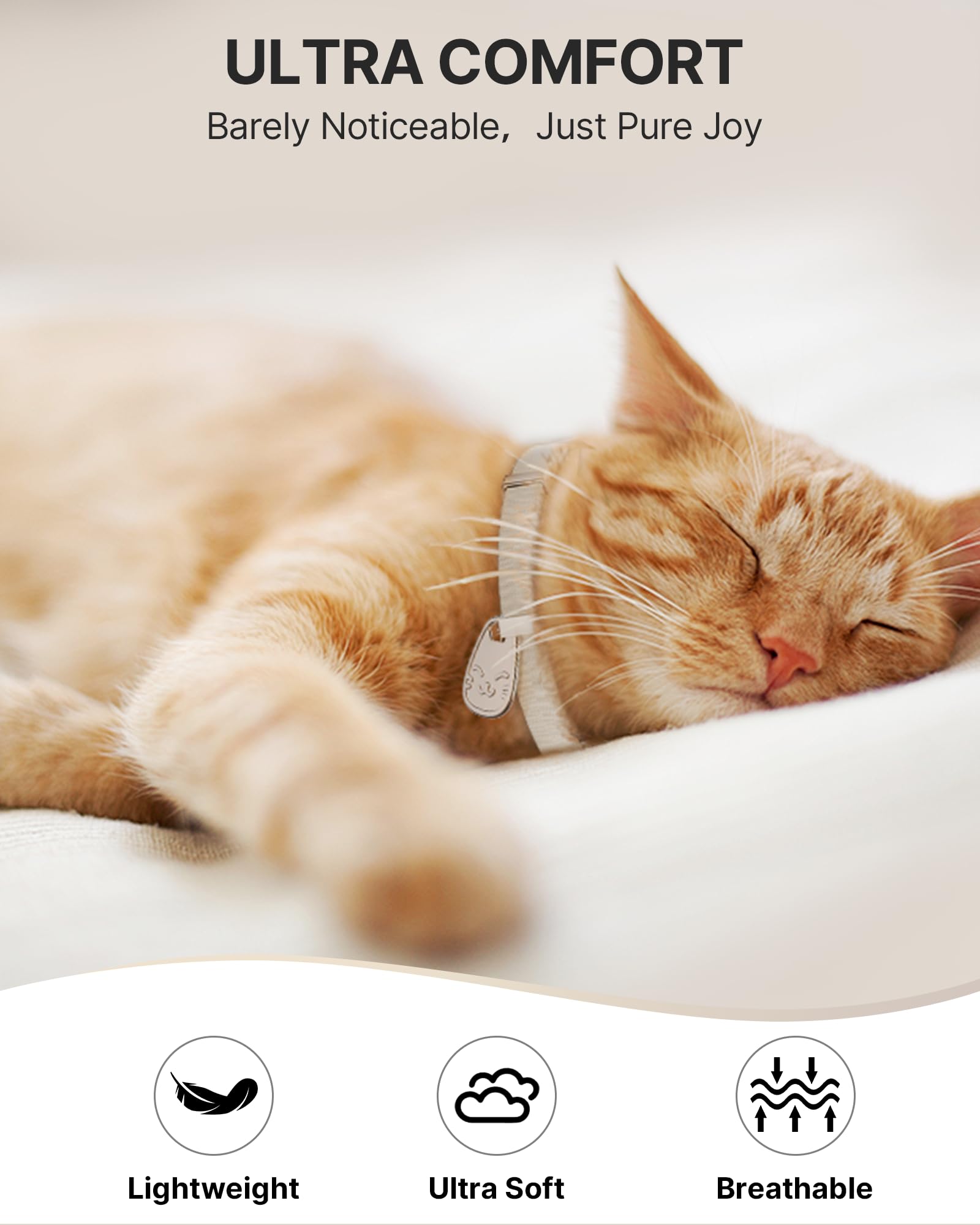 Cat Collar With Name Tag Breakaway: Kitten Collars With Qr Code Id Tag For Girl Boy Cats, Ultra Soft & Elastic Adjustable (6'-1