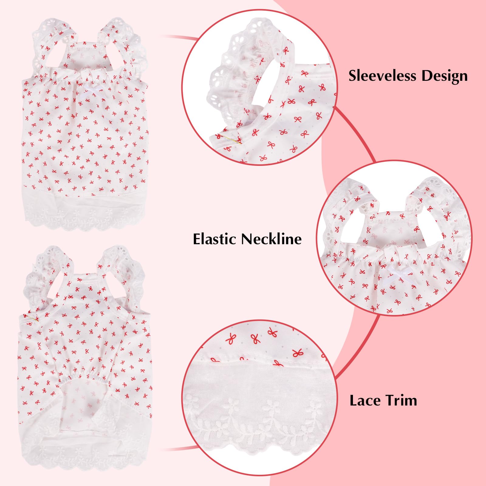 Xs Dog Clothes For Small Dogs Spring Summer Dress Bow Prints Cat Dresses Doggy Shirts Cute Puppy Pajamas For Female Shih Tzu Yor