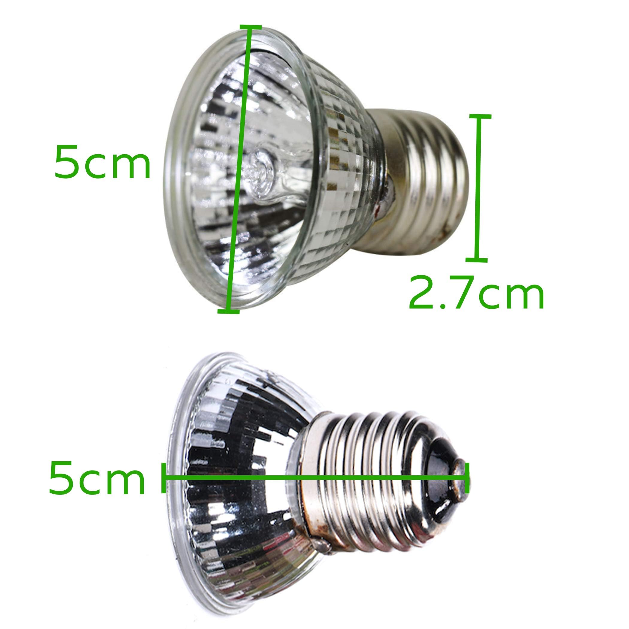 CALPALMY 4-Pack 50W UVA+UVB Bulbs | Heat and Light for Reptiles and Amphibian Tanks, Terrariums and Cages | Works with Various L