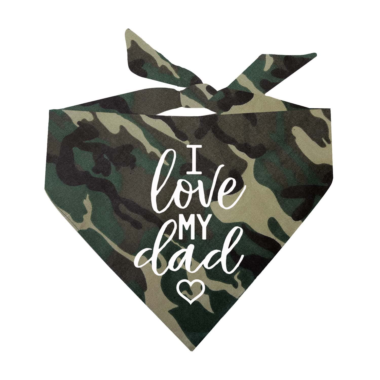I Love My Dad Father'S Day Dog Bandana (178 Camo, One Size)