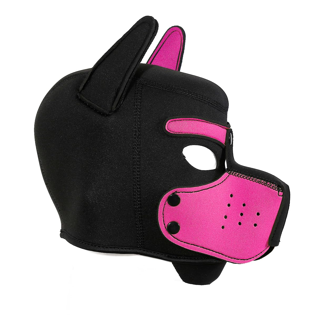 Neoprene Puppy Face Muzzle Dog Removable Full Face Pup Hood Mask (Rose, One Size)