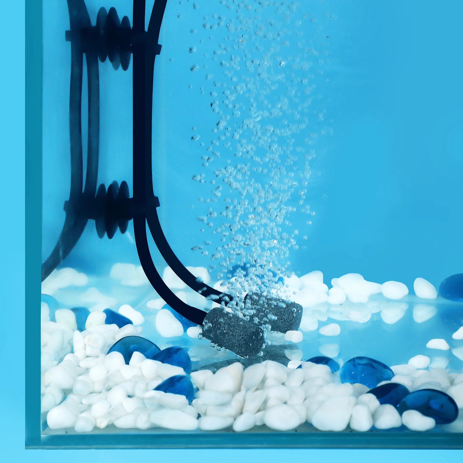 AQUANEAT 14Feet Aquarium Airline Tubing, Standard 3/16 '' Tubing, Air Pump Accessories,with Air Stones, Check Valves, Suction Cu
