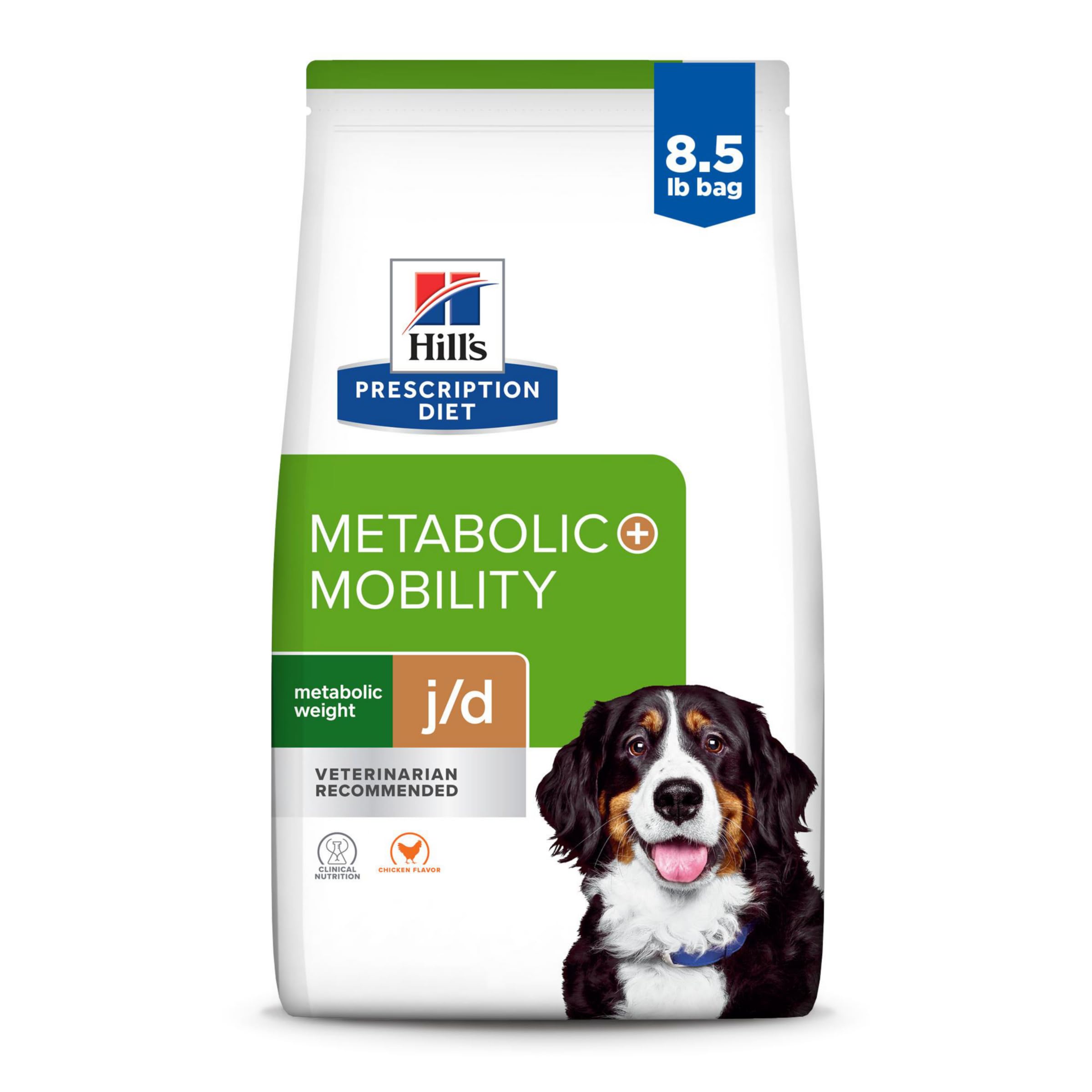 HILLS PRESCRIPTION DIET Metabolic + Mobility, Weight + j/d Joint Care Chicken Flavor Dry Dog Food, Veterinary Diet, 8.5 lb. Bag