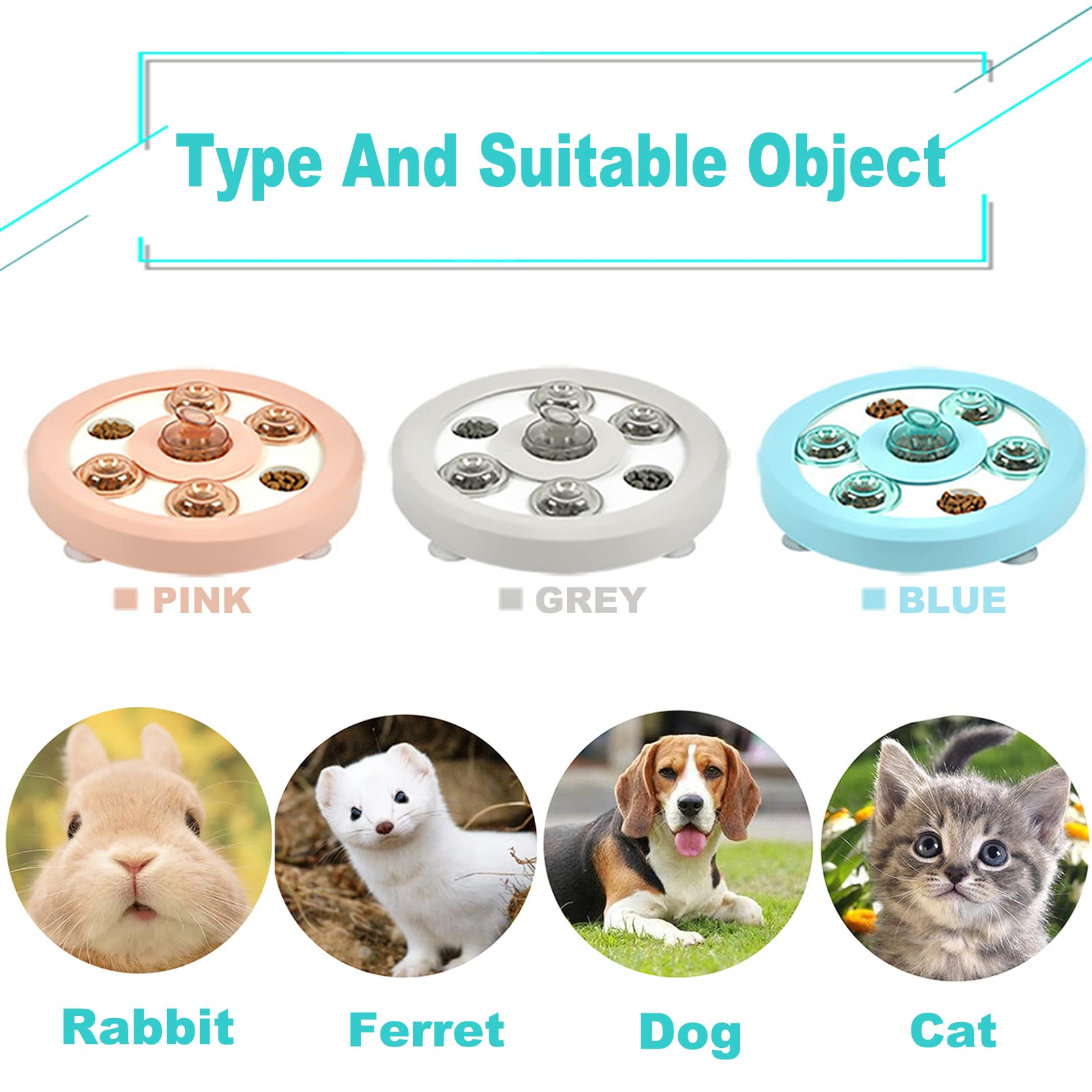 Kathson Rabbit Foraging Toy Interactive Puzzle Slow Feeder Puppy Treat Dispenser For Iq Traning Mental Enrichment Funny Feeding Fun Game Toy For Bunny Ferret Chinchilas Dog Cat