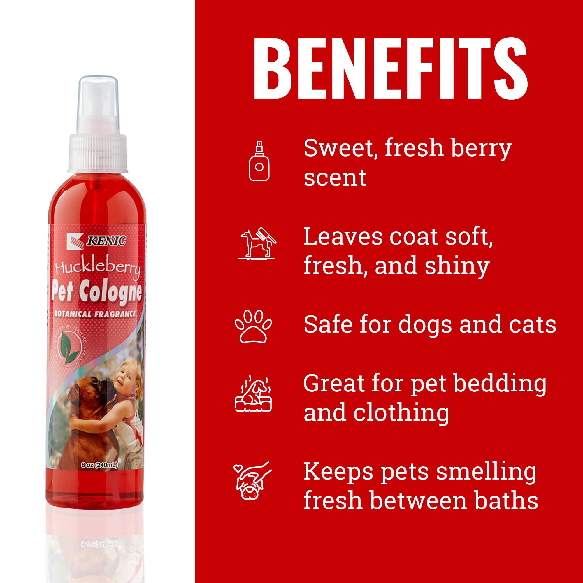 Kenic Huckleberry Pet Cologne, Pink, 8 Ounce, (K6705)