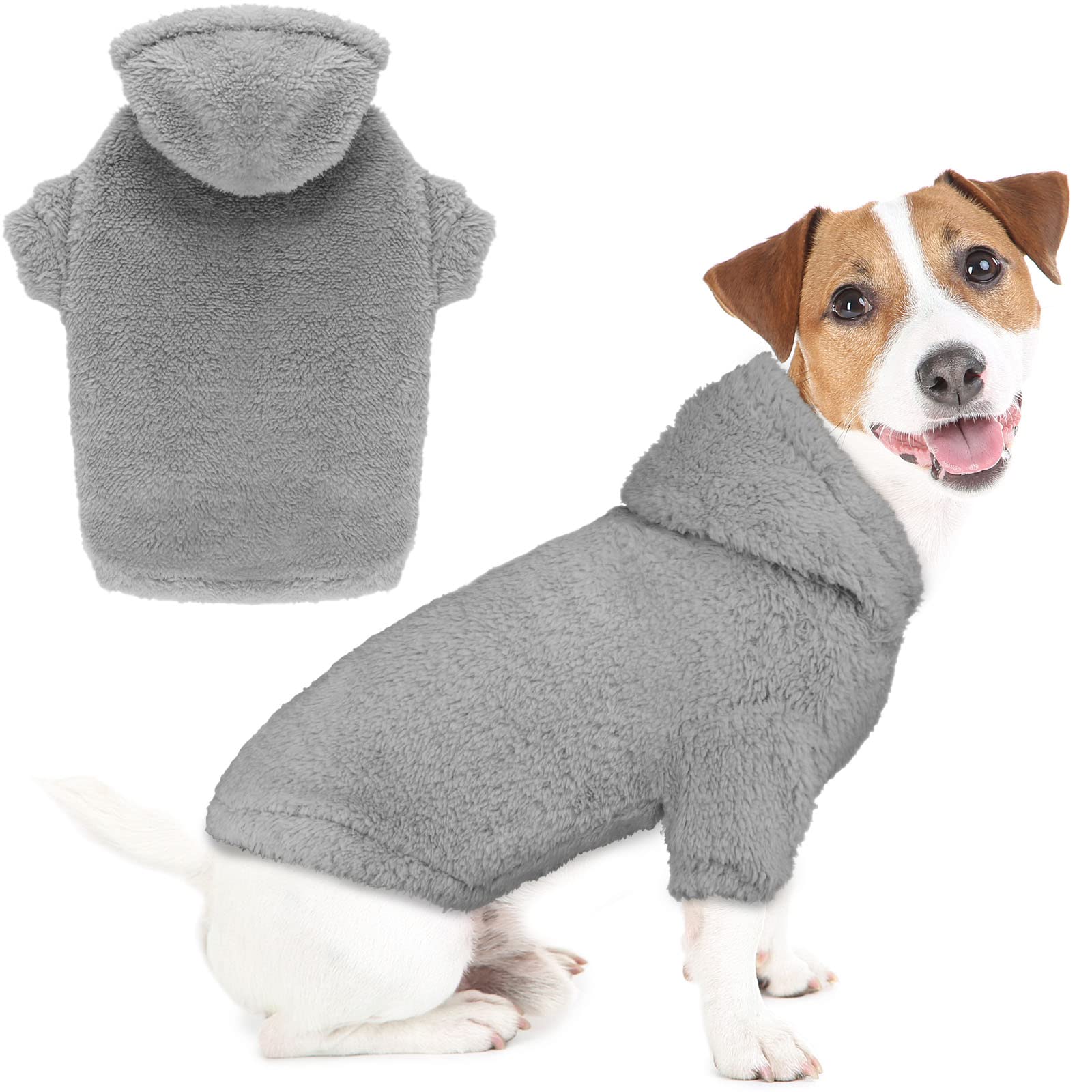Fuzzy Dog Hoodie Dog Sweater Clothes Warm Soft Cozy Pet Coats Hooded Sweatshirt Fleece Medium Pet Hoodie Sweaters For Medium Dog