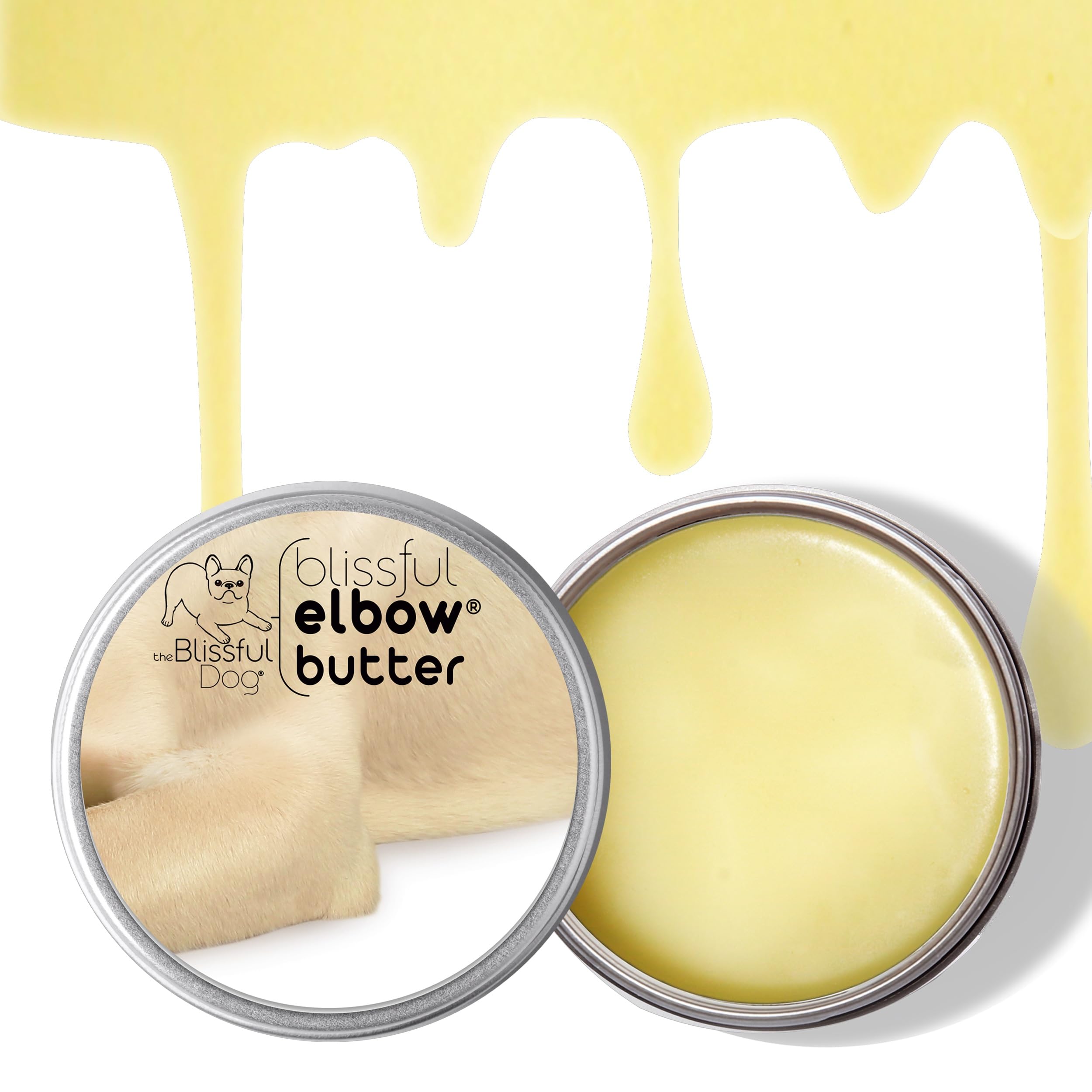 The Blissful Dog Elbow Butter, Moisturizer for Dry, Cracked Elbow Calluses, Versatile Dog Balm, Lick-Safe Balm, 8 oz.