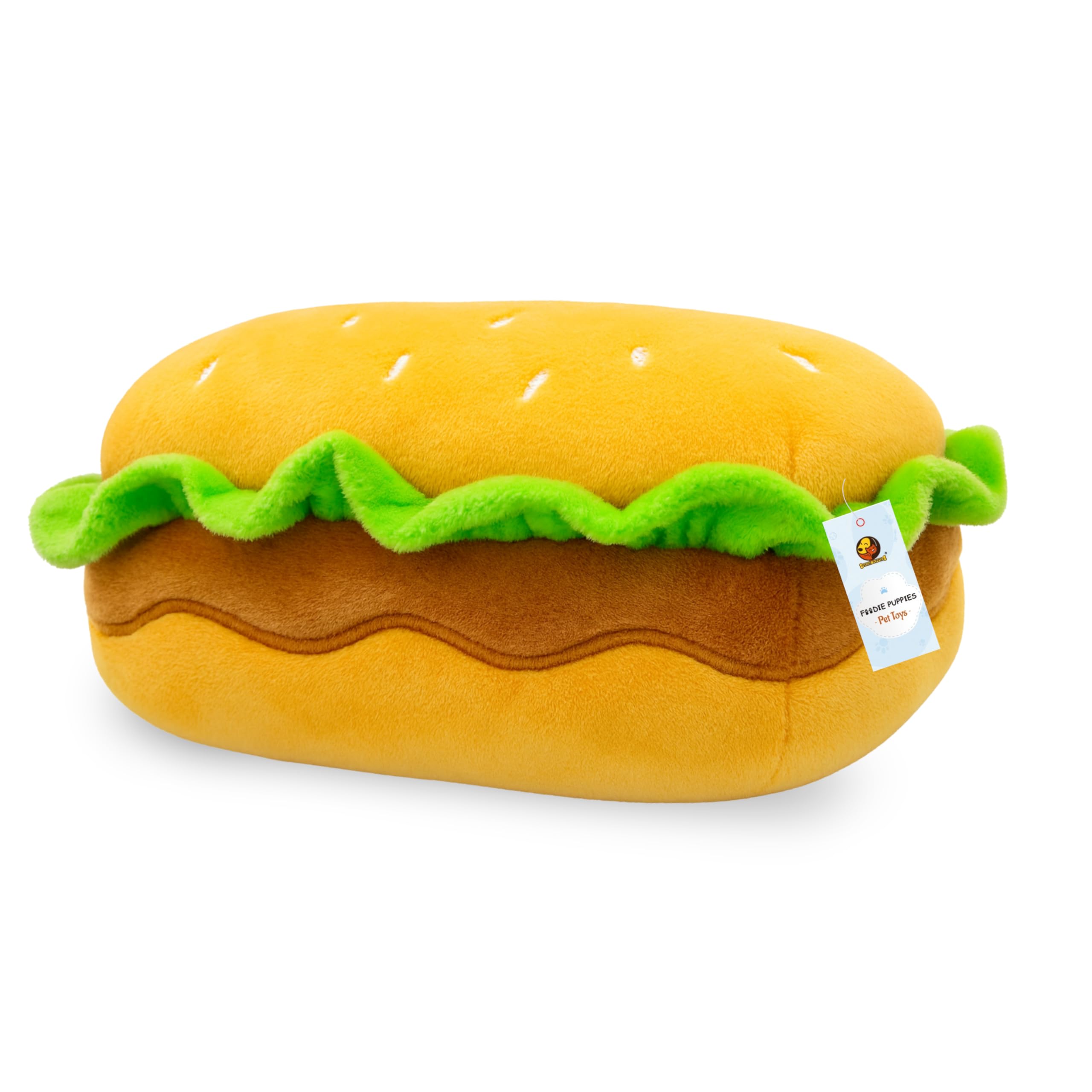 Foodie Puppies Dog Squeaky Plush Toy  (Sandwich) | Durable, BiteResistant & Soft Stuffed Chew Toy | Safe, Fun & Interactive Fo