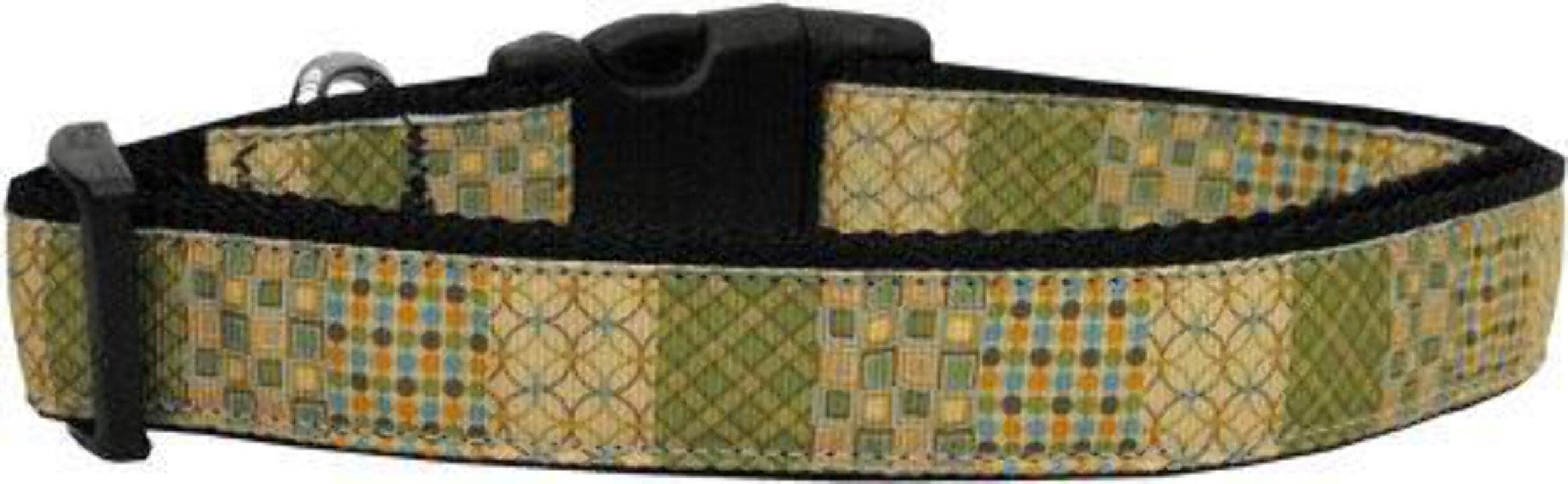 Pet Dog & Cat Nylon Collar or Leash, &quot;Beige Chaos&quot; SM Collar