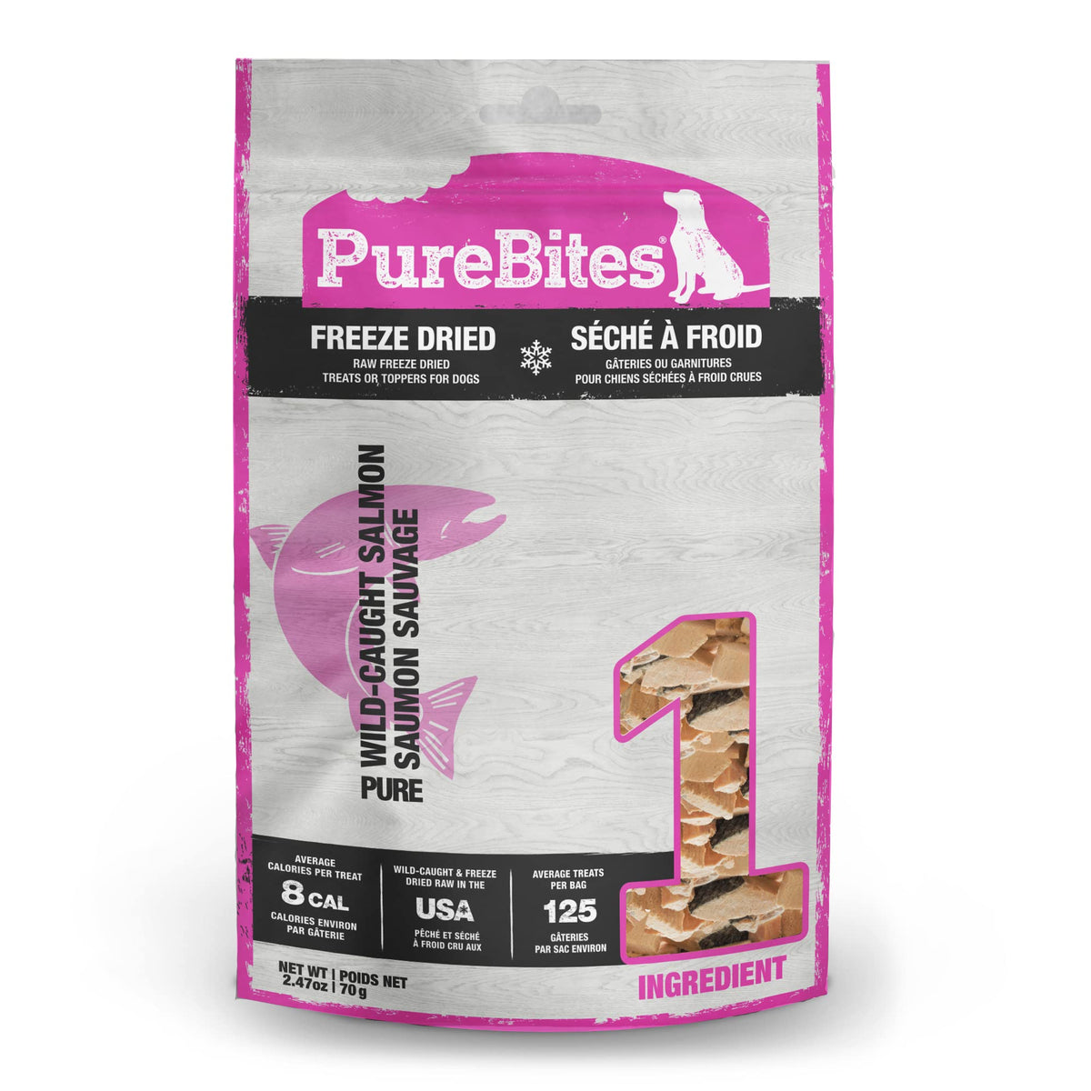 Purebites Freeze Dried Salmon Dog Treats 70G | 1 Ingredient | Made In Usa (Packaging May Vary)