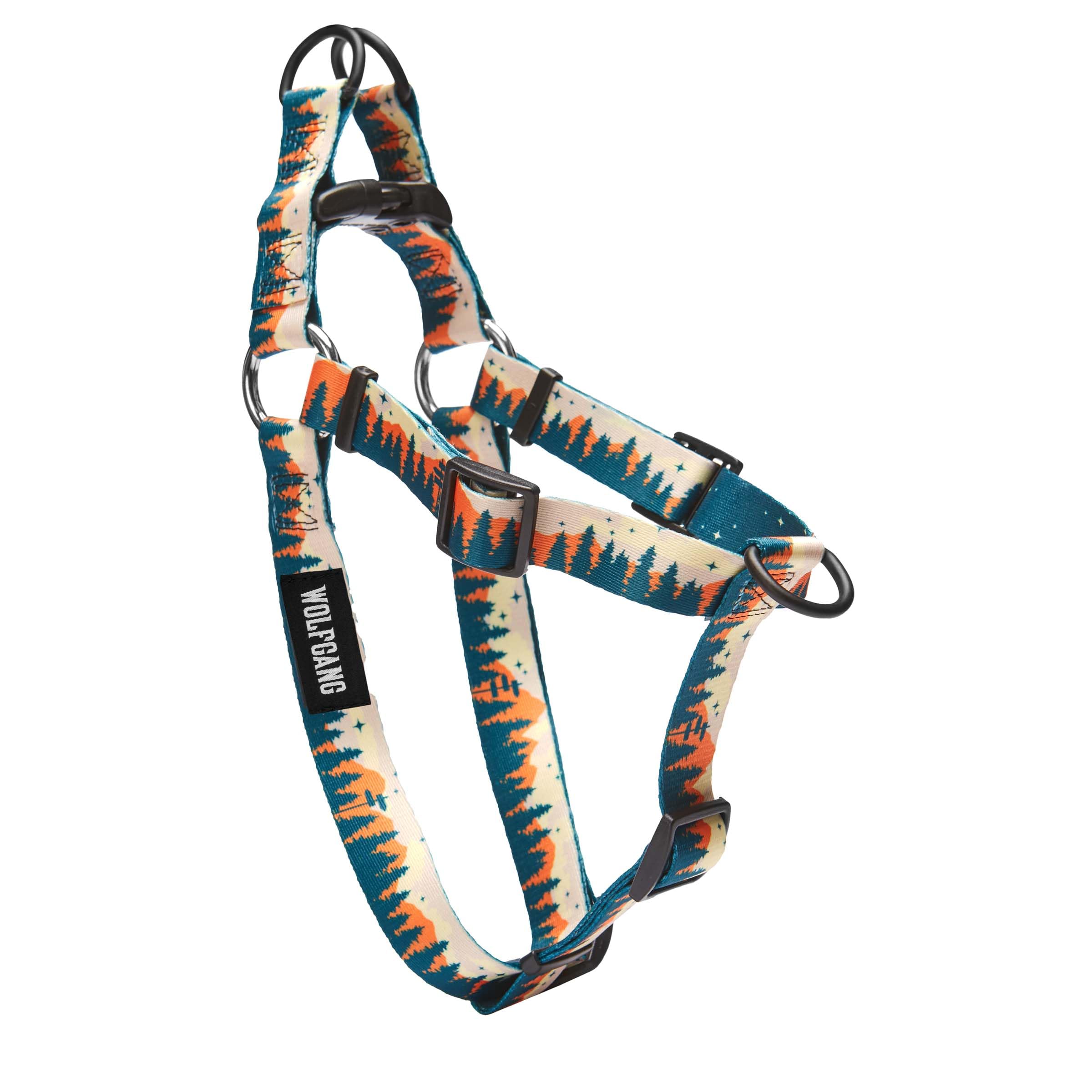 Wolfgang Heavy Duty Adjustable Dog Harness, Pull-Tested To Over 800 Lbs For Walking & Training, Overland Print, Small