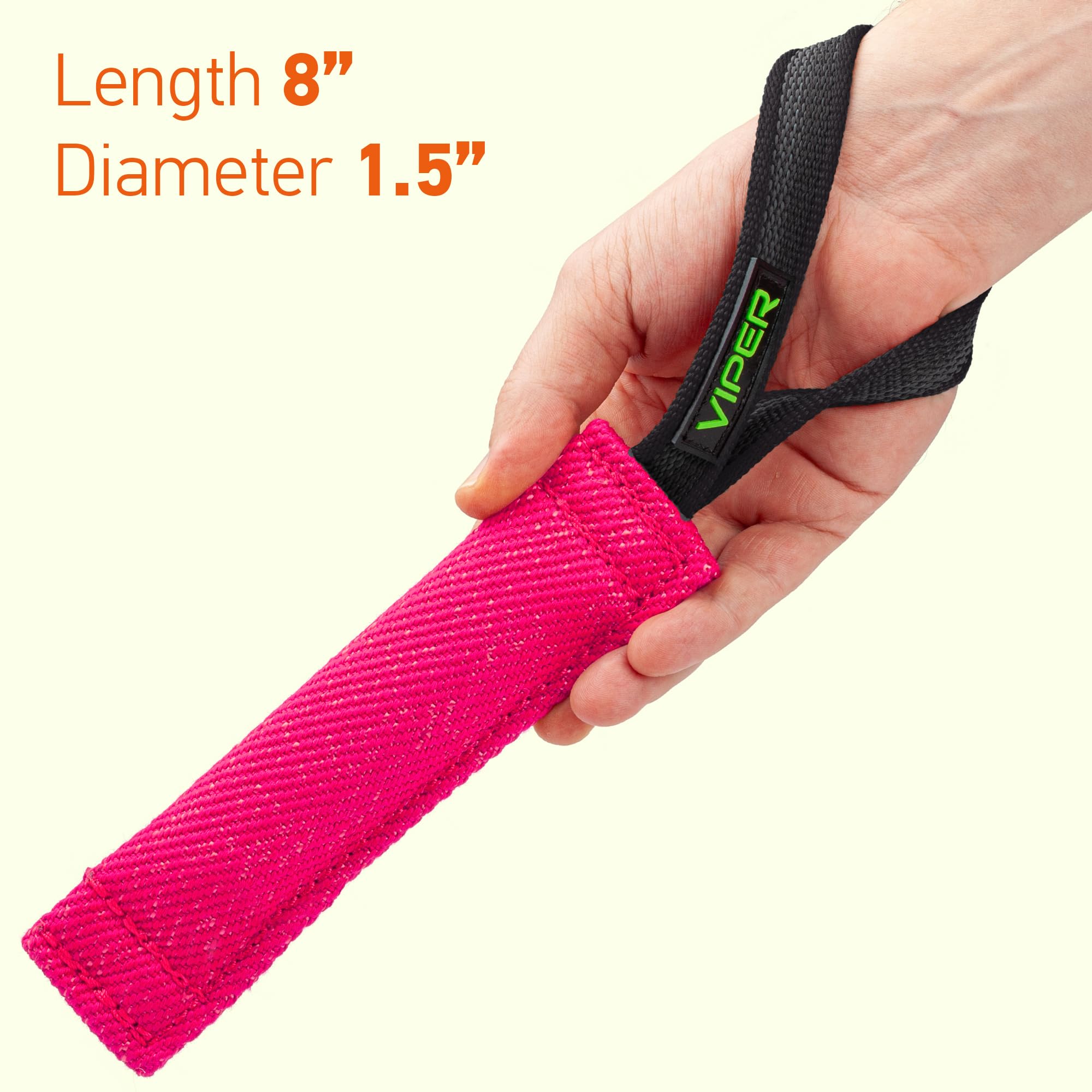 Viper Heavy Duty French Linen Dog Bite Tug Toy - K9 Trainer, Tough And Durable For Dogs Shutzhund Ipo K-9 - Pink - 16In L X 2.5I