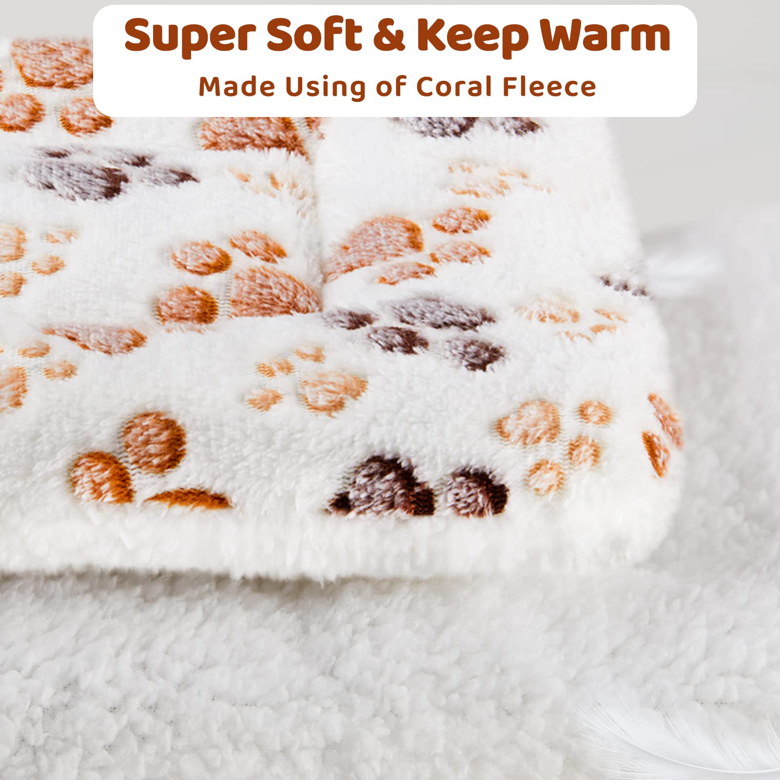 Amakunft 2 Pack Of Square Plush Guinea Pig Pillow, Cozy Hamsters Sugar Glider Hedgehog Sleep Bed, Rabbit Cage Accessories Mat (Paw, Medium)