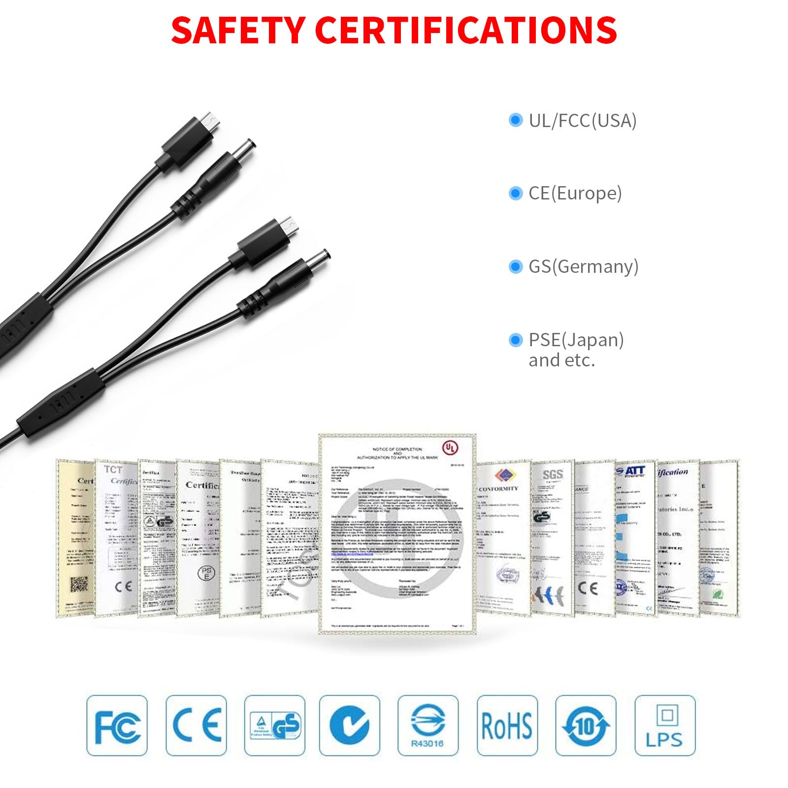 For Pet Collars Charger Replacement, Merom Power Cable Compatible With Bousnic Dog Shock Collar Rs2 And Rs2B, 2-In-1 Dc Charging