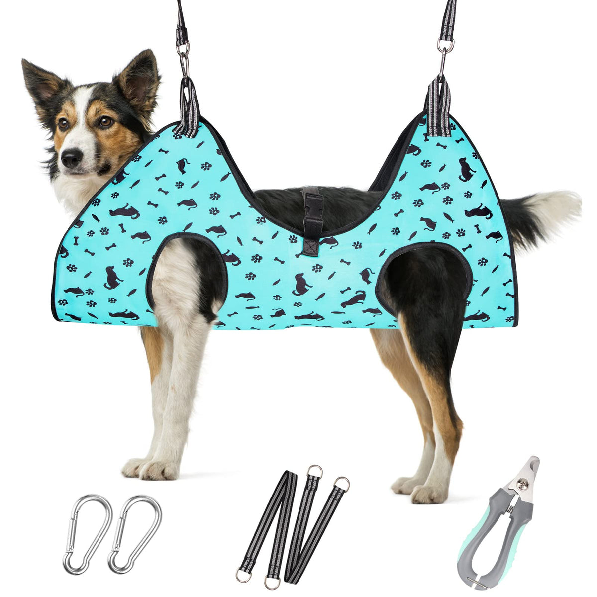 Ateson Dog Grooming Hammock - Pet Harness For Grooming Nail Trimming (L 50Lb), Dog Sling For Nail Clipping, Dog Hanging Holder For Cutting Nail With Nail Clippers