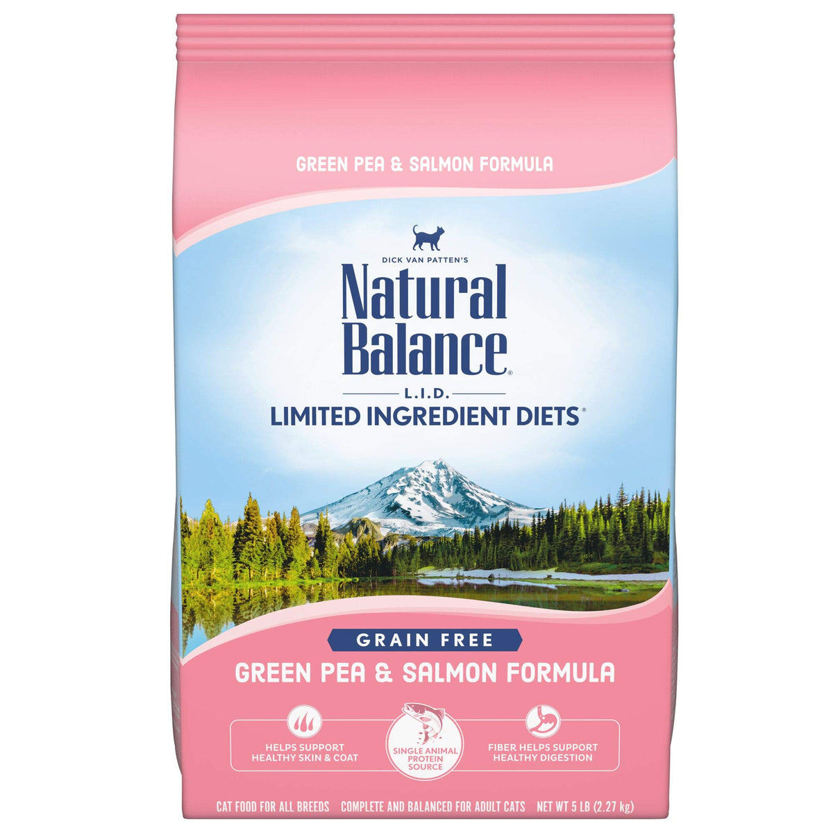 Natural Balance Limited Ingredient Diet Green Pea & Salmon | Grain-Free Dry Adult Cat Food | 5-Lb. Bag