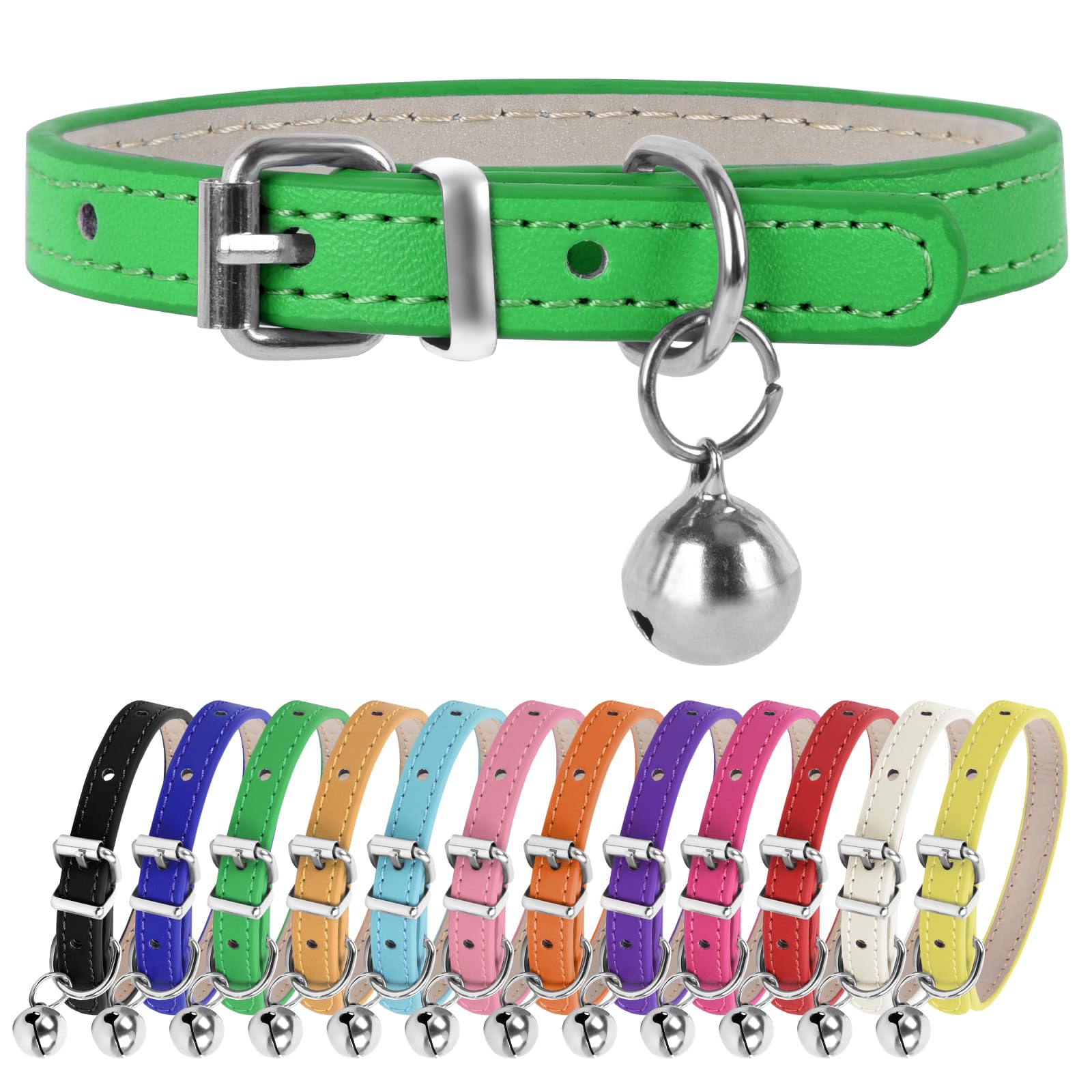 Chengfu Xxs Teacup Dog Collar, Green, 3/8 Inch Width