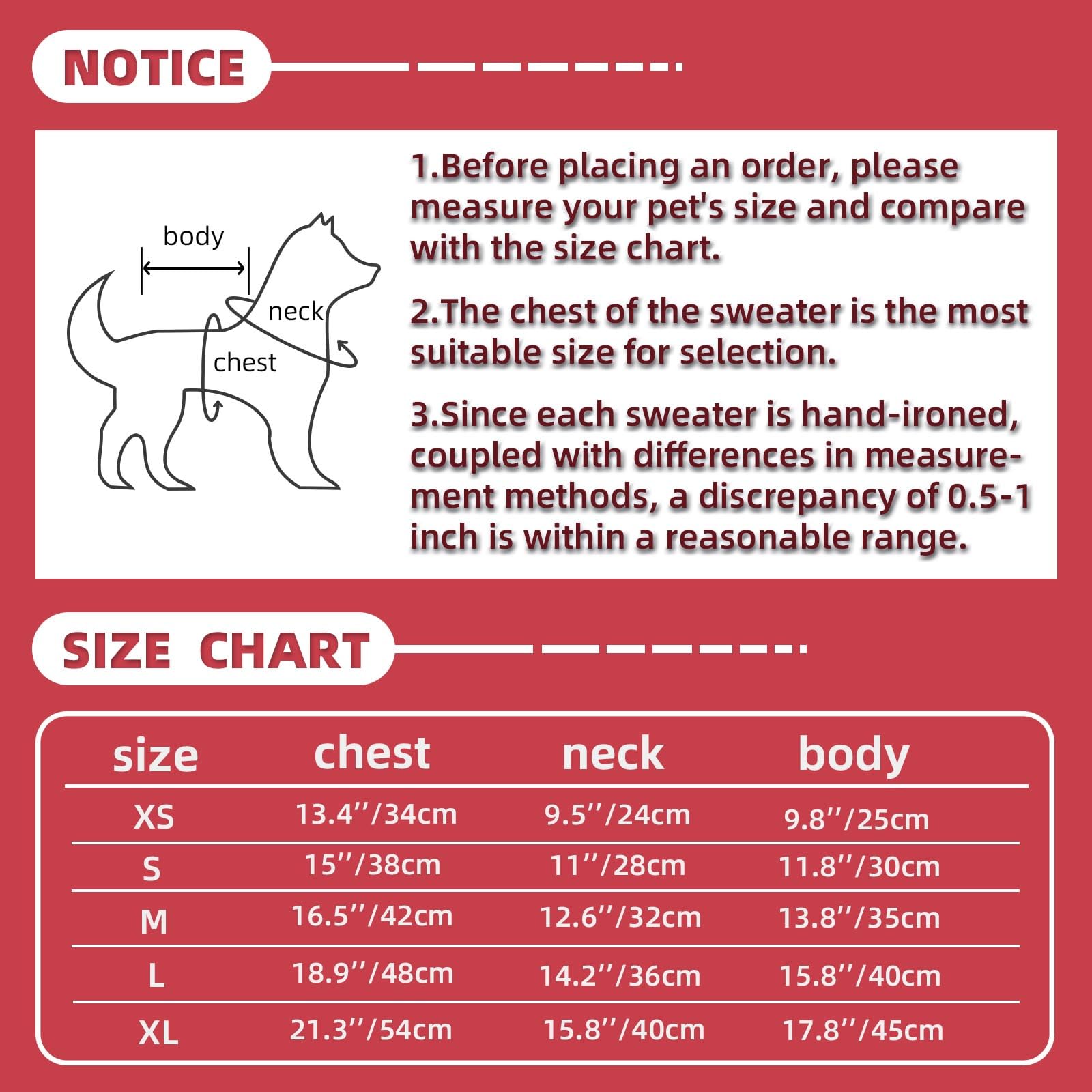 Dog Christmas Sweater, Mengmengda Cable Knitwear, Warm Clothes For Chihuahua, Bulldog, Dachshund, Pug, Yorkie, Dog Outfits For Small Dogs Medium Dogs (Red Xs)