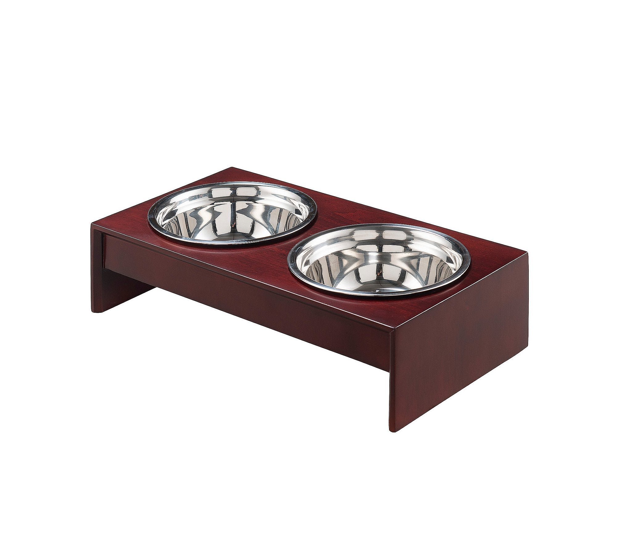 Elegant Home Fashions 4 inch Mahogany Home Style Pet Feeder with 2 Bowls, One Size (OOAK920)