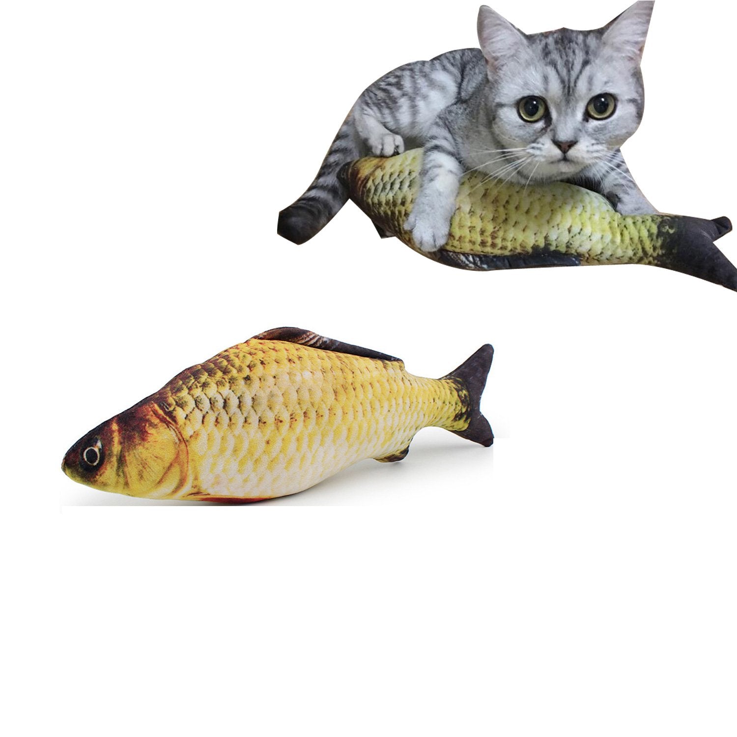 Ktclcatf Catnip Toys Set Simulation Fish Shape Doll Interactive Pets Pillow Chew Bite Supplies For Cat/Kitty/Kitten Fish Flop Ca