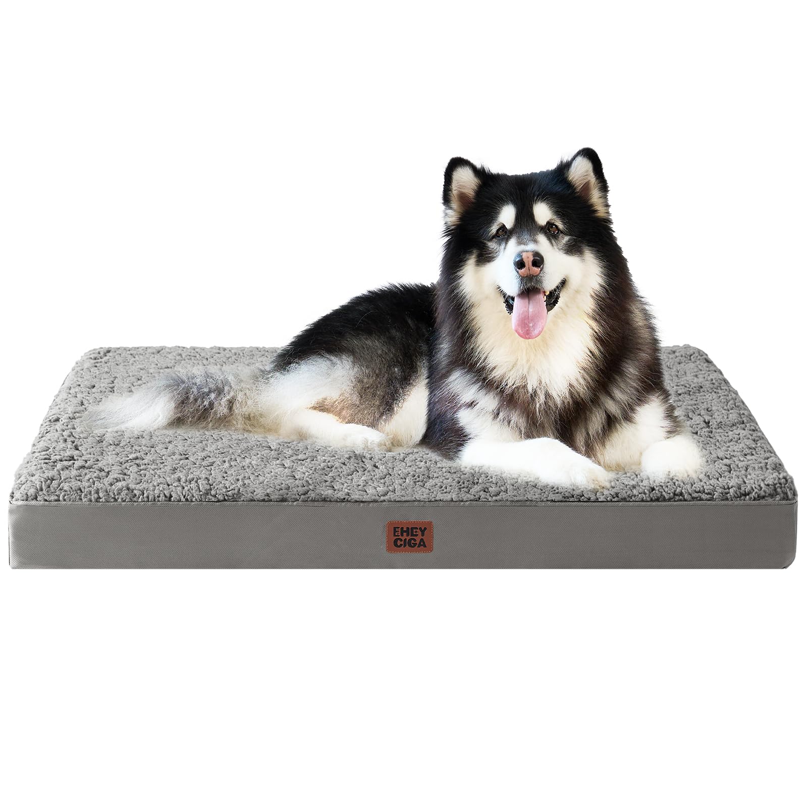 EHEYCIGA Orthopedic XXL Dog Beds for Jumbo Dogs with Removable Washable Cover,Light Grey, 50x36