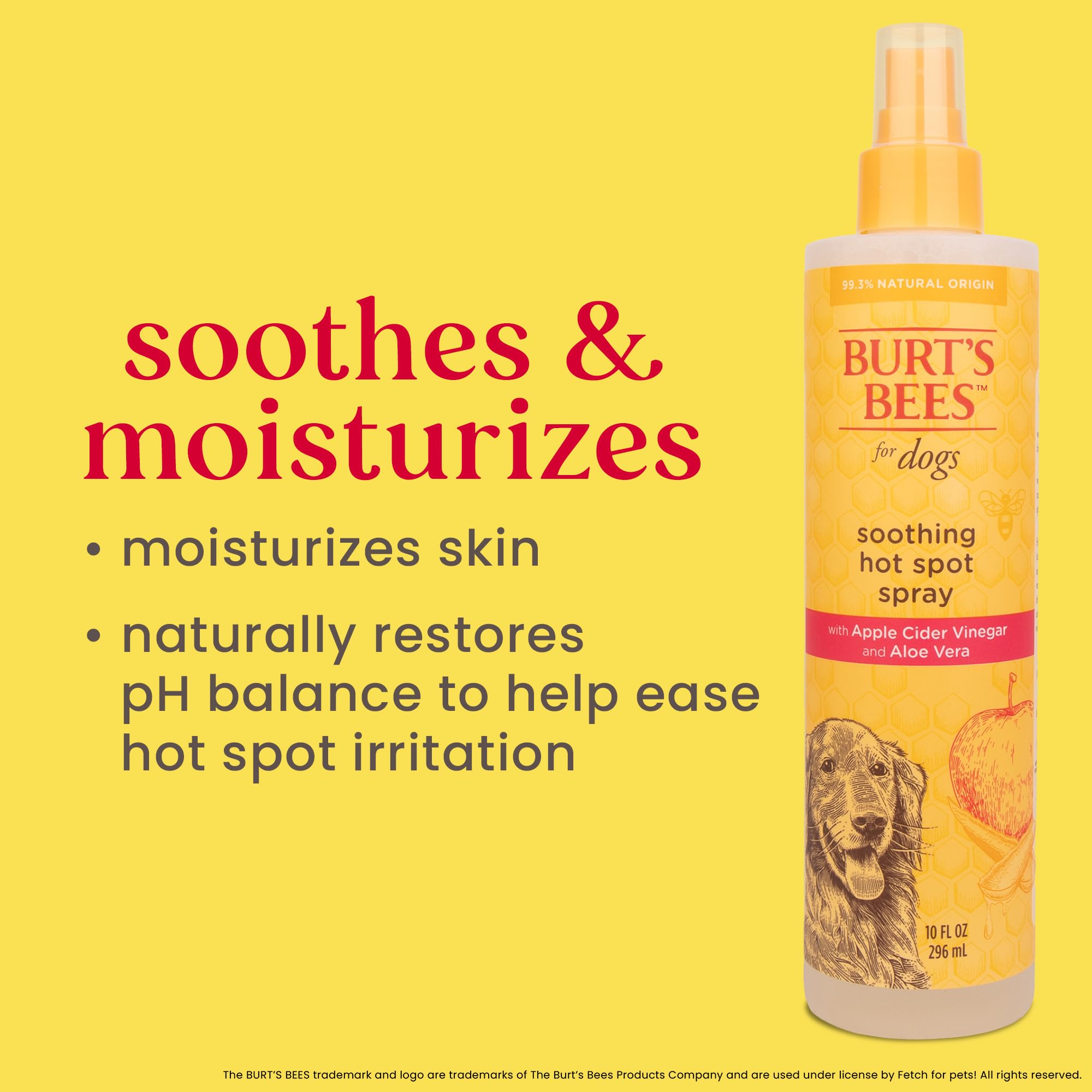 Burt'S Bees For Dogs Hot Spot Spray For Dogs - Spray For Dog Hot Spots, Dog Grooming Supplies, Apple Cider Vinegar Dog Spray, Dog Hot Spot Treatment, Apple Cider Vinegar Spray For Dogs
