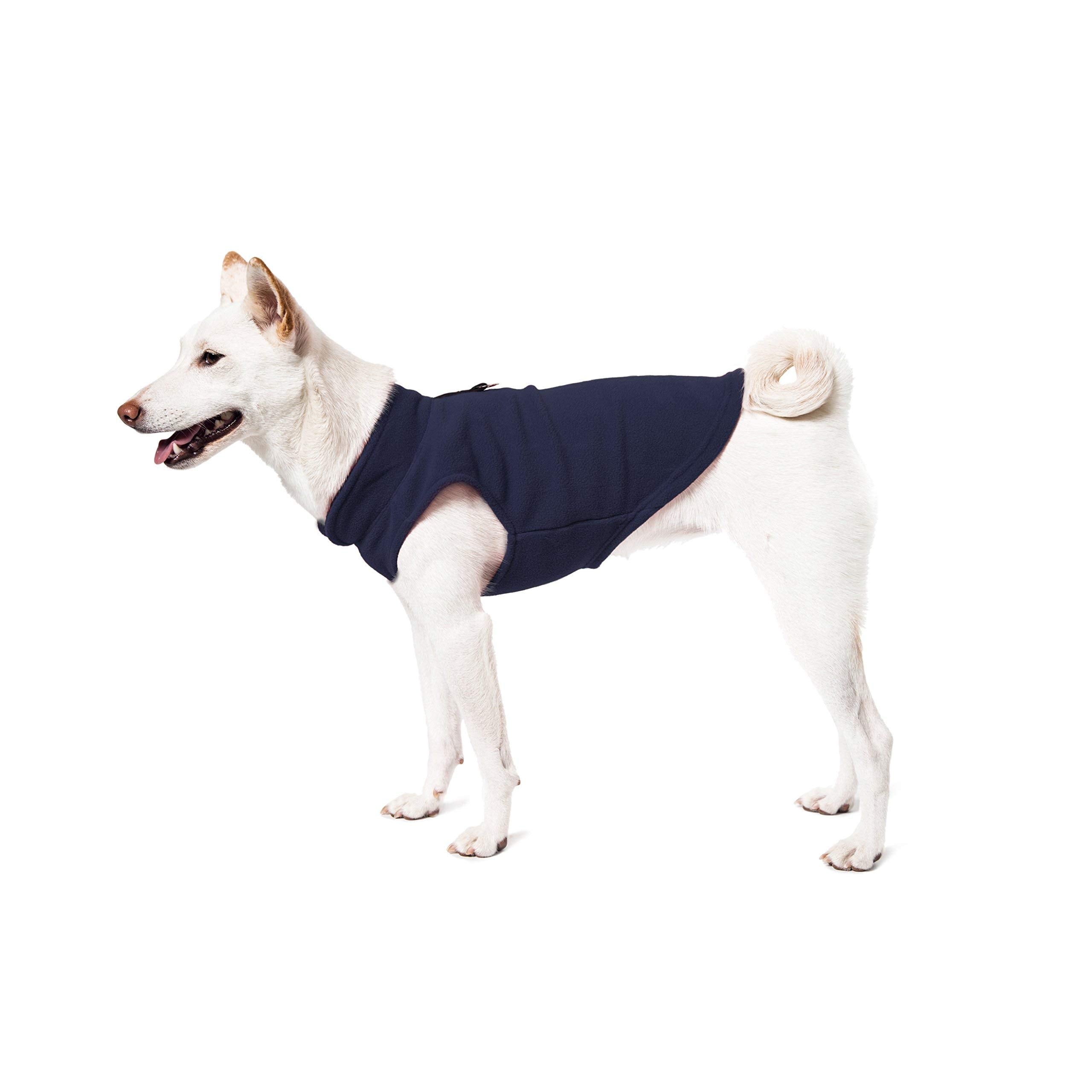 Gooby Fleece Vest Dog Sweater - Lavender, Large - Warm Pullover Fleece Dog Jacket With O-Ring Leash - Winter Small Dog Sweater Coat - Cold Weather Dog Clothes For Small Dogs Boy Or Girl