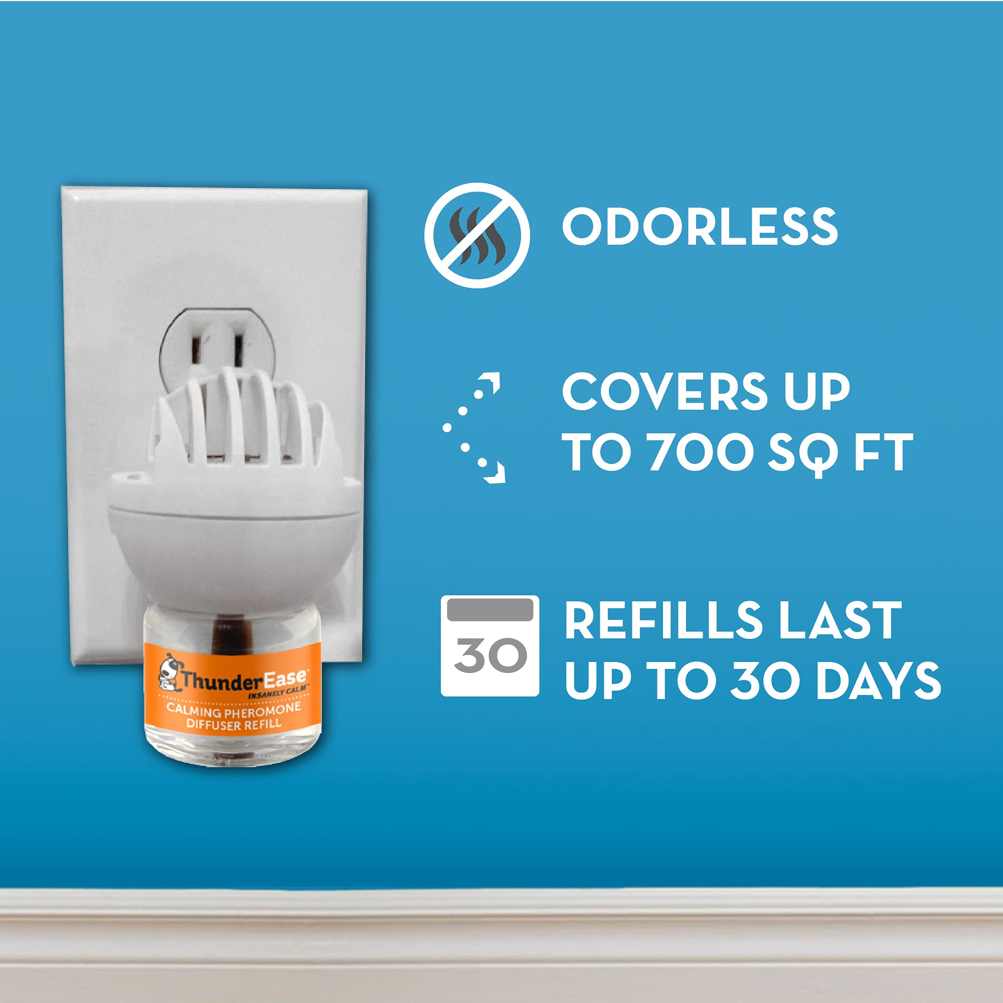 ThunderEase Dog Calming Pheromone Diffuser Refill | Powered by ADAPTIL | Vet Recommended to Relieve Separation Anxiety, Stress B