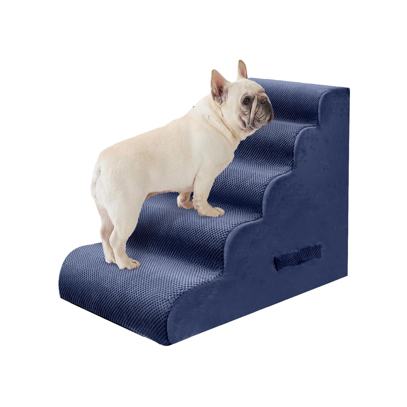 PAWSCART Dog Stairs for Dogs and Cats, 22.8 H with 30D Material Soft Foam, Portable Ramp Non-Slip Surface Non-Slip for Couch and