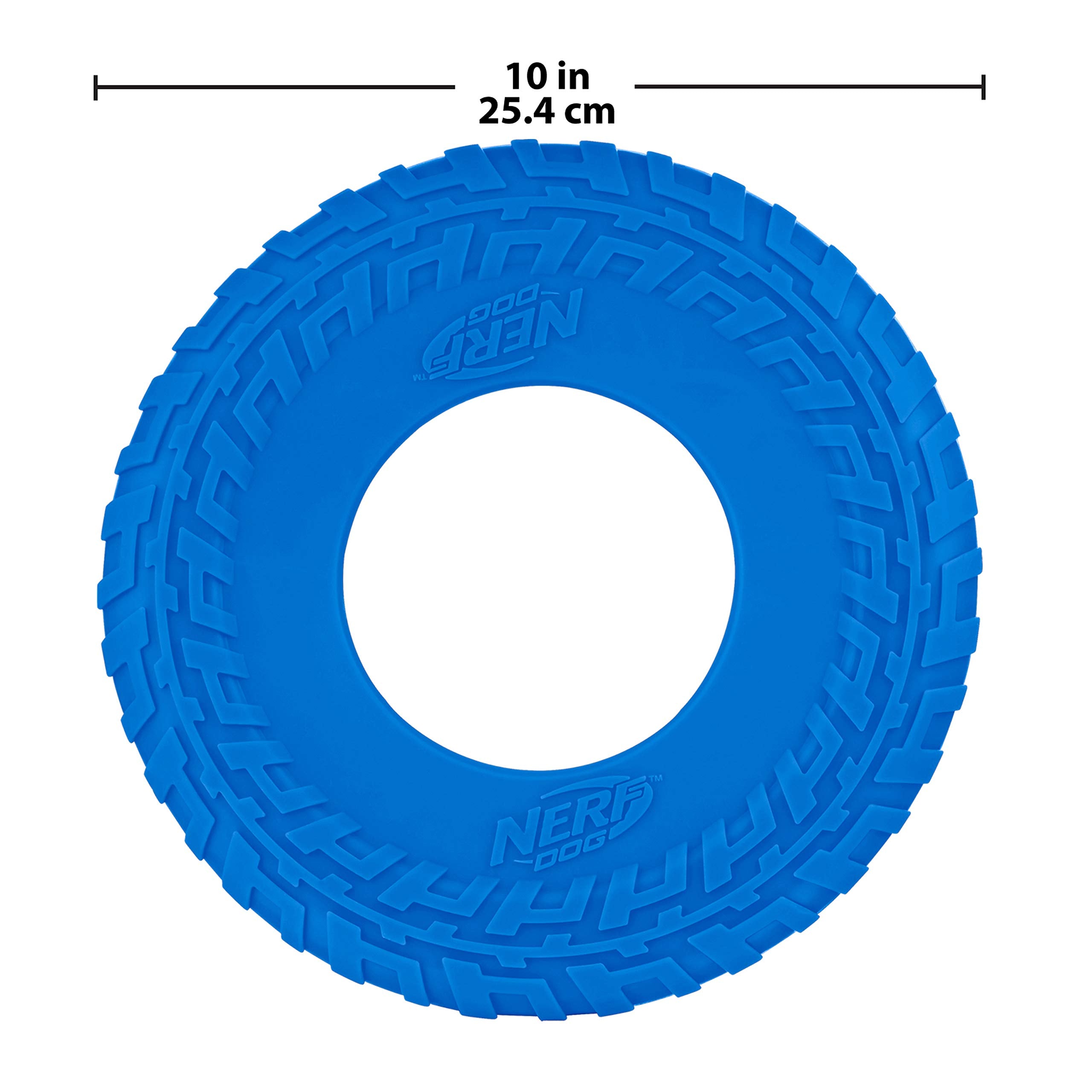 Nerf Dog 5-Piece Dog Toy Gift Set, Includes 2.5In Squeak Tennis Ball 3-Pack, 10In Translucent Tpr Tire Flyer, And 10In Tpr Tire Flyer, Nerf Tough Material, Green And Blue
