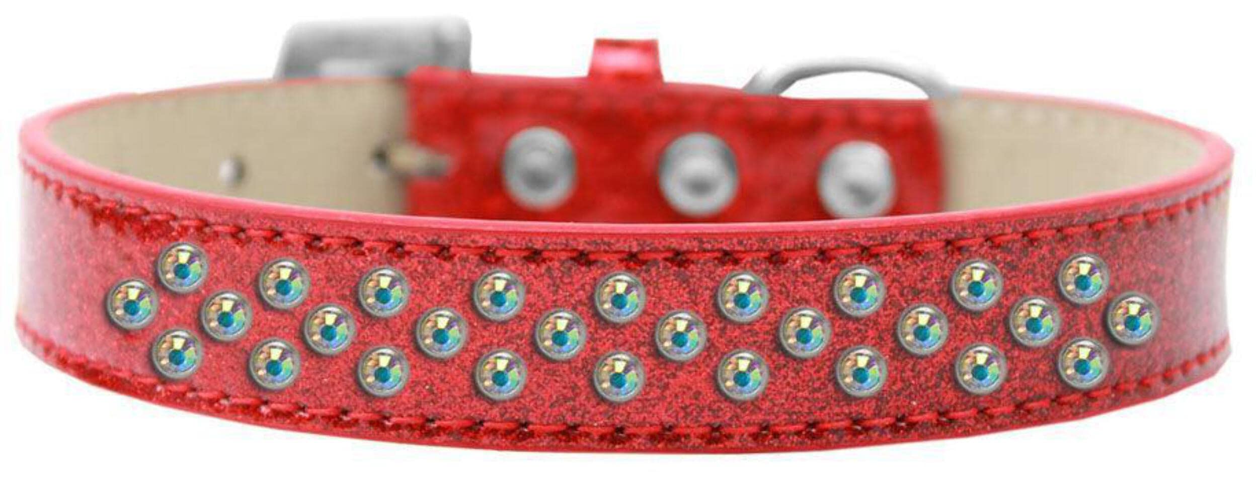 Dog, Puppy & Pet Ice Cream Collar, Aurora Borealis Crystal Rimsets Sprinkles Red 20