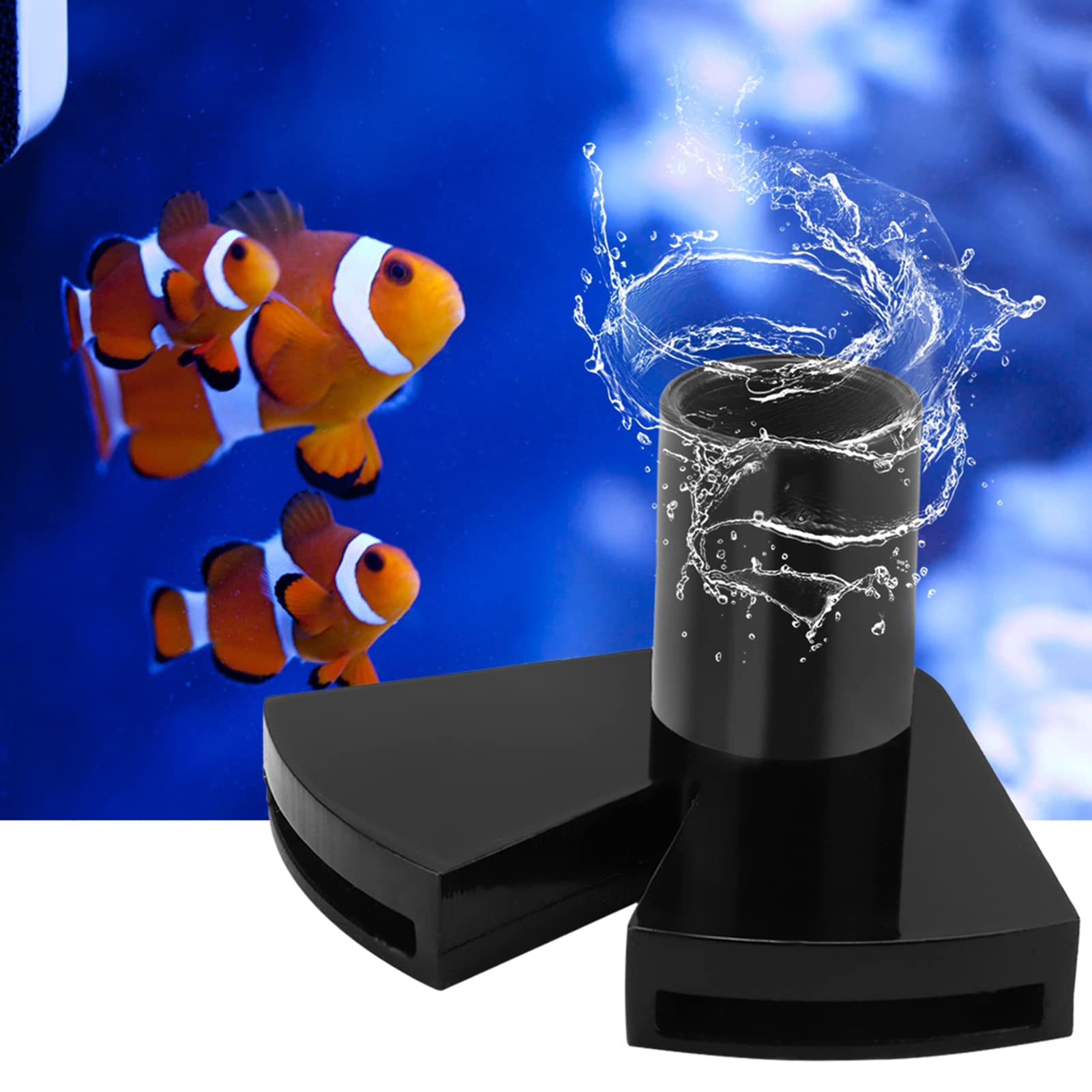 Ichiias Aquarium Water Outlet, Acrylic Fish Tank Double Duckbill Nozzle Rotate Flowing Pipe Water Outlet Return Aquarium Extende