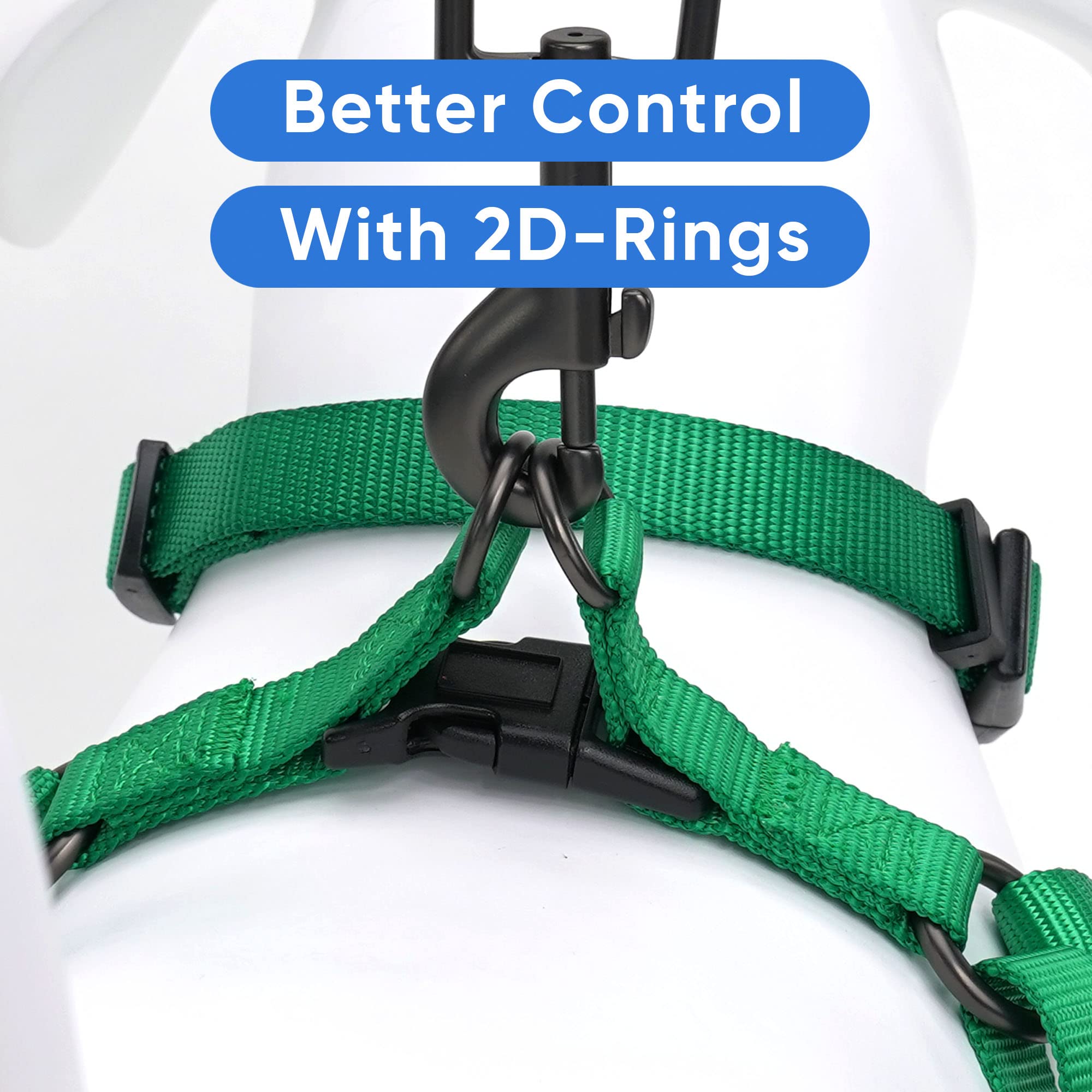 Pawtitas Solid Color Step-In Dog Harness - Large, Lush Green - Training & Walking Your Puppy