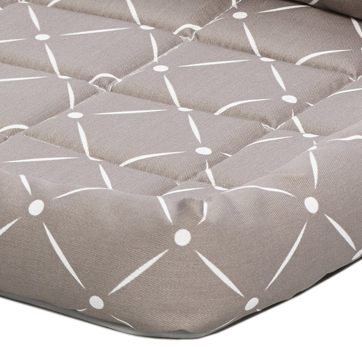 Midwest Homes For Pets 40224-Mrd Quiet Time Couture Ashton Bolster Pet Bed, Small Dog/24, Mushroom & White Diamond Pattern