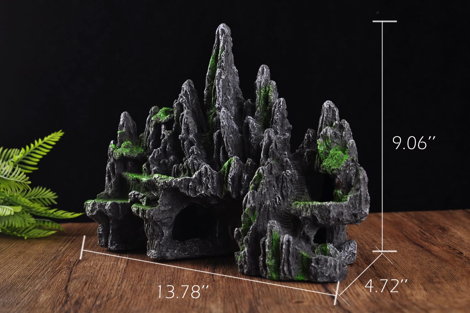 Ibwell Aquarium Ornament Rock Cave Landscape, Artificial Mountain Hill View Stone With Moss, Fish Tank Decoration