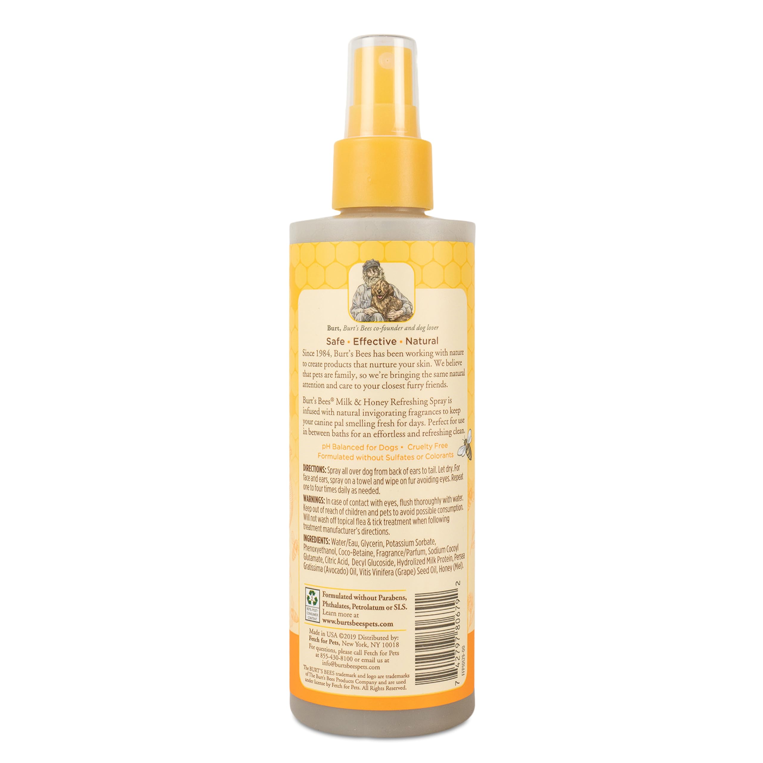 Burt'S Bees For Pets Naturally Derived Deodorizing Spray For Dogs With Milk & Honey - Eliminates Dog Odors - Ph Balanced For Dog