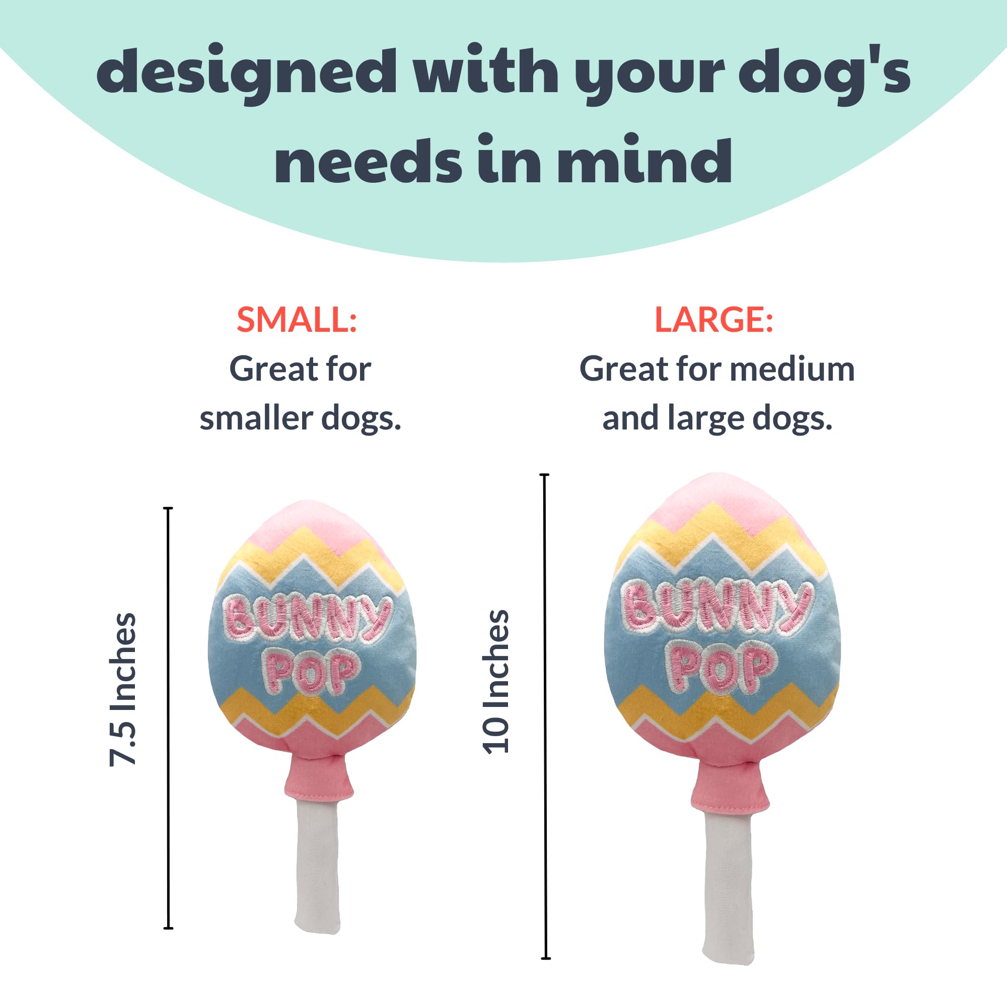Huxley & Kent For Dogs - Bunny Pop (Small) - Easter/Spring Funny Dog Toy - Power Plush Funny Dog Toy With Squeaker - Fun, Durabl