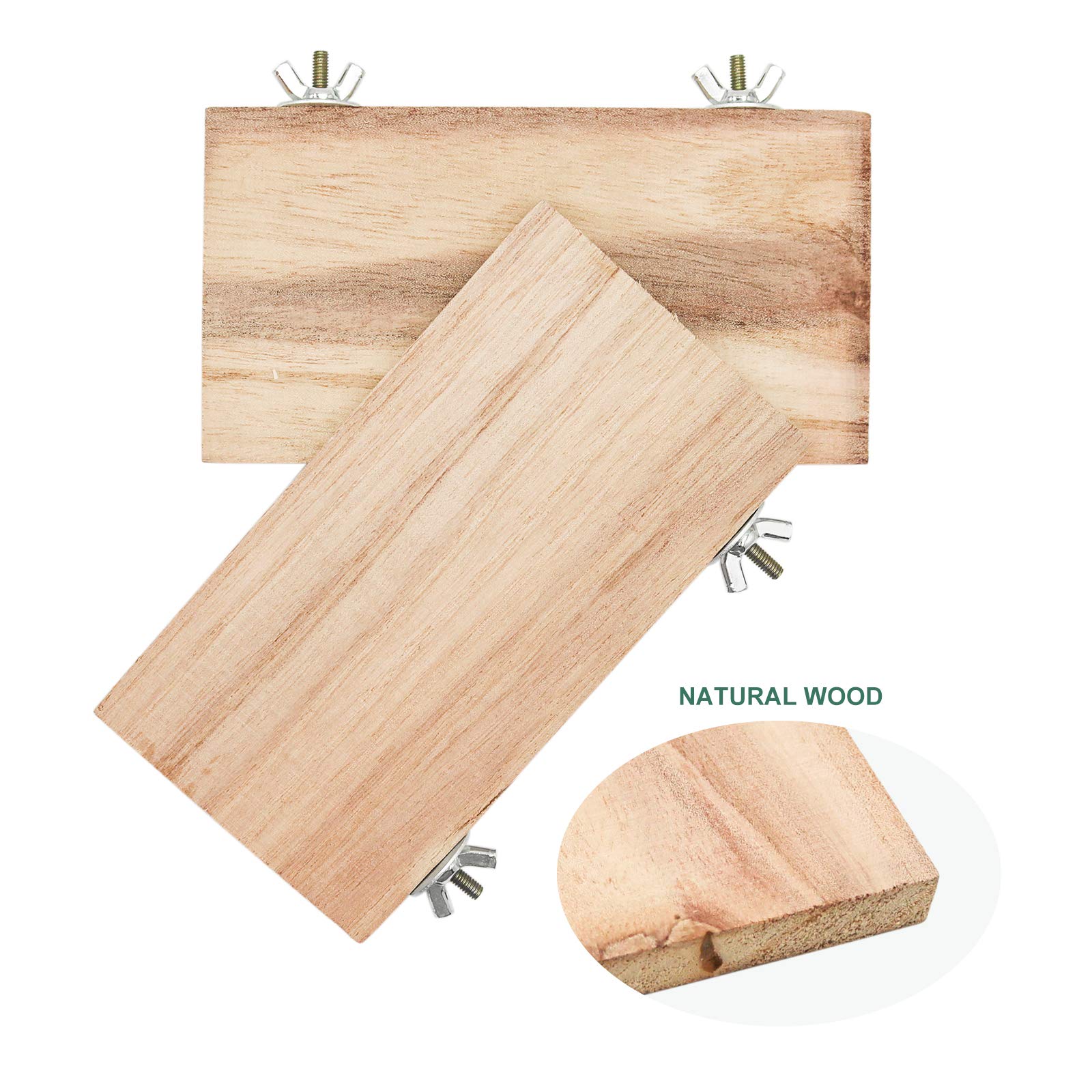 4 Pcs Bird Perch Stand Platform Toy, Natural Wood Parrot Perch Stand Stick Play Exercise Gym Bird Cage Accessories Toys For Parr