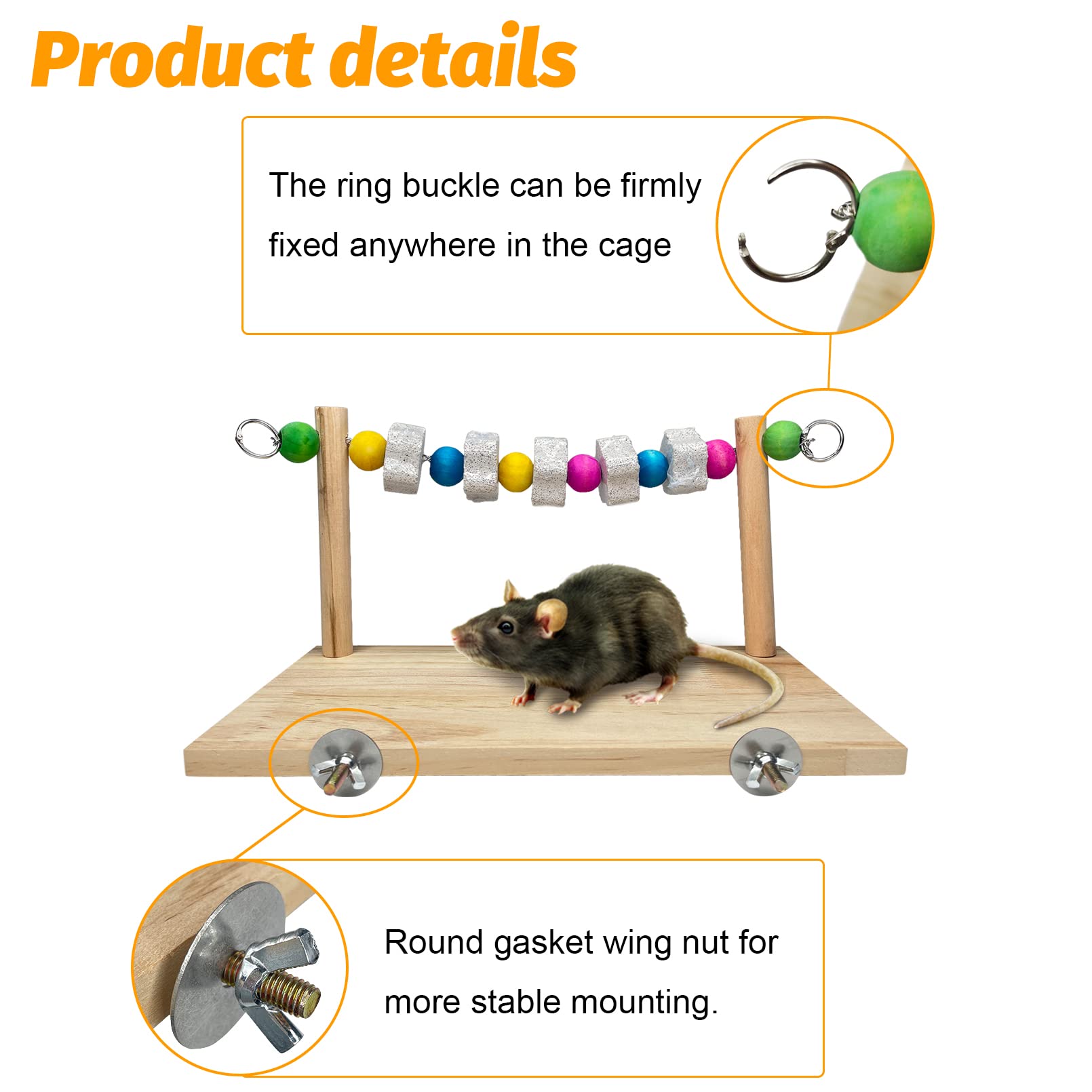 Tfwadmx Chinchilla Ledges Wood, Small Animal Lava Teeth Grinding Stone, Hamster Percy Ledges Wood Platform Chew Toys For Rat Gerbil Guinea Pig Chinchilla Parrot Chipmunk Squirrel Mouse