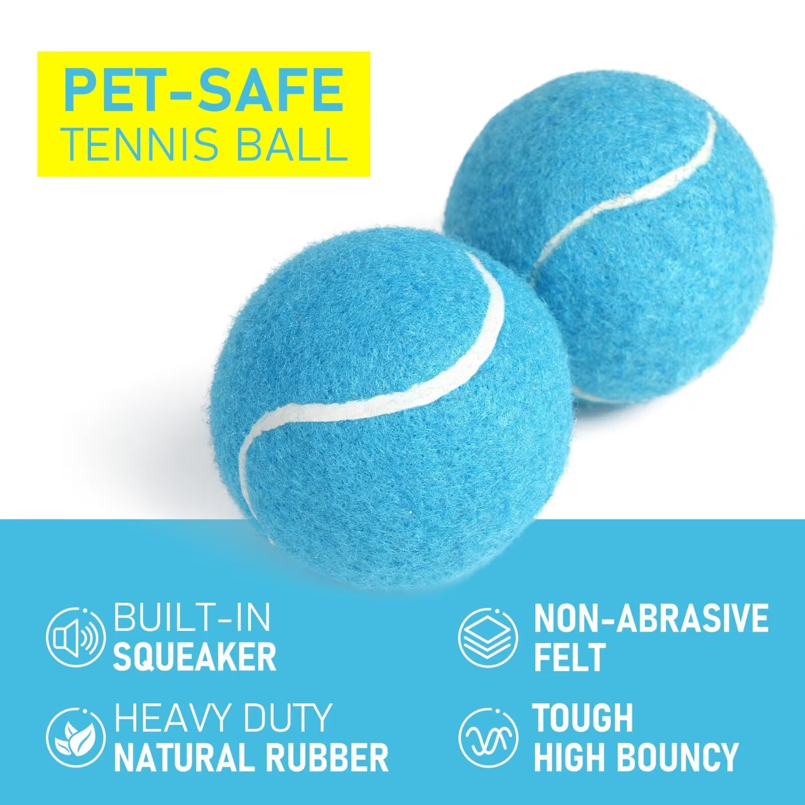 Primepets Tennis Balls For Dogs, 2.5 Inch Squeaky Dog Toys, Interactive Pet Dog Toy Balls For Medium, Large Dogs, Squeaky Tennis