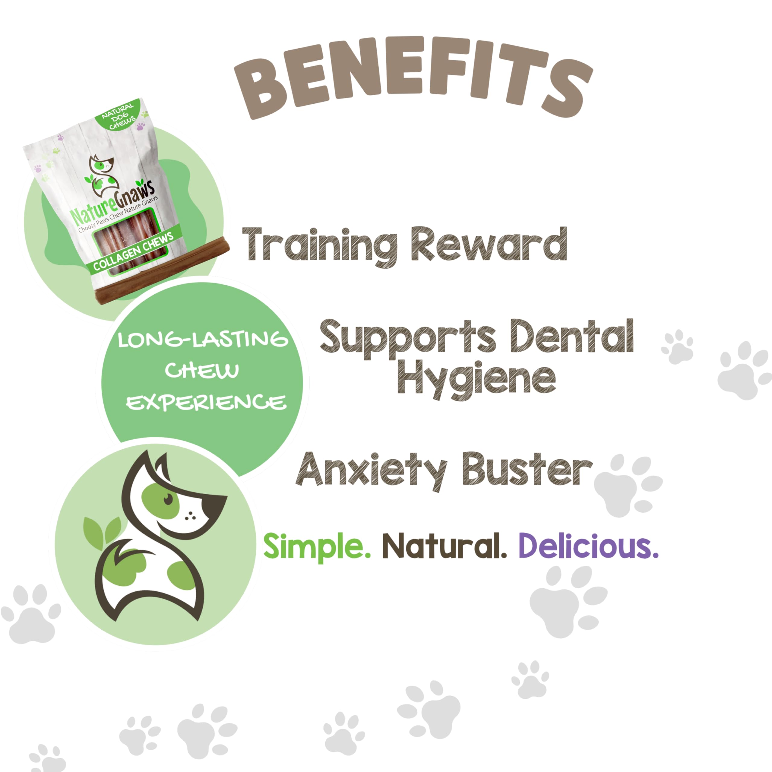 Nature Gnaws Collagen Sticks for Dogs 6 (12 Count) - Long Lasting for Small and Medium Dogs - Natural Beef Hide Dog Chew Bones