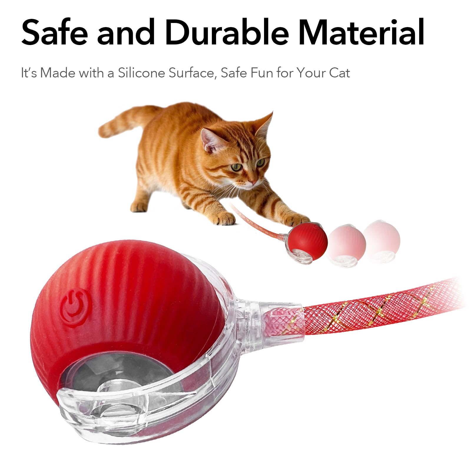 Goocare Speedy Tail Ball Toy 3.0 With 3 Play Modes, Bonus Tail, Safe Silicone Surface, Powerful Motor Moving Ball, Interactive A
